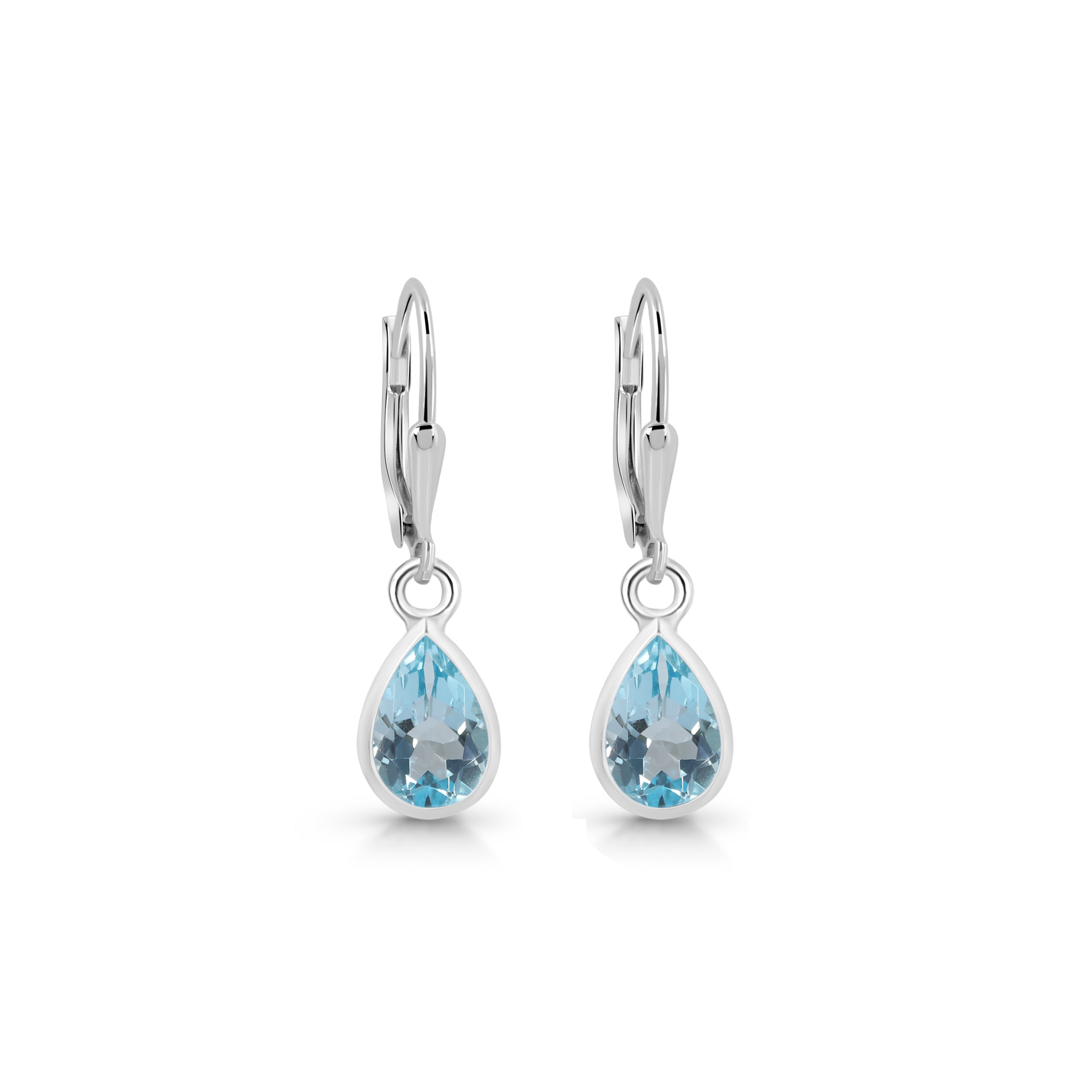 Blue Topaz Leverback Earring-(BTZ-SE-679.)