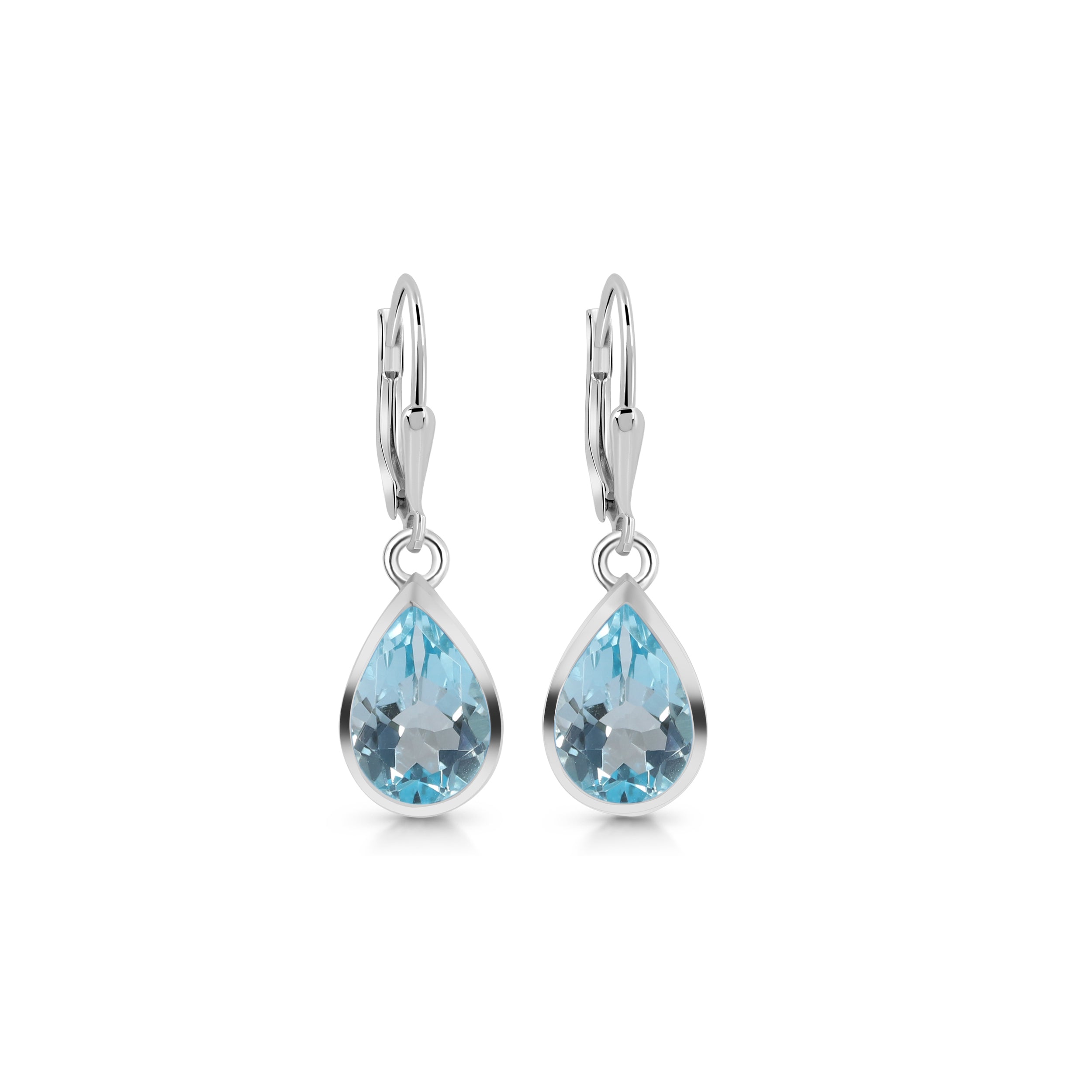Blue Topaz Leverback Earring-(BTZ-SE-707.)