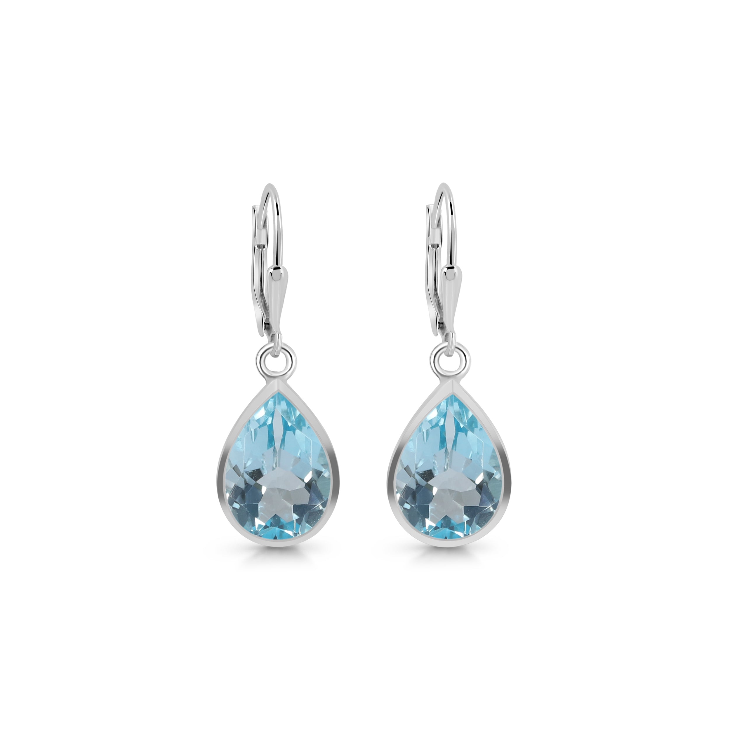 Blue Topaz Leverback Earring-(BTZ-SE-725.)