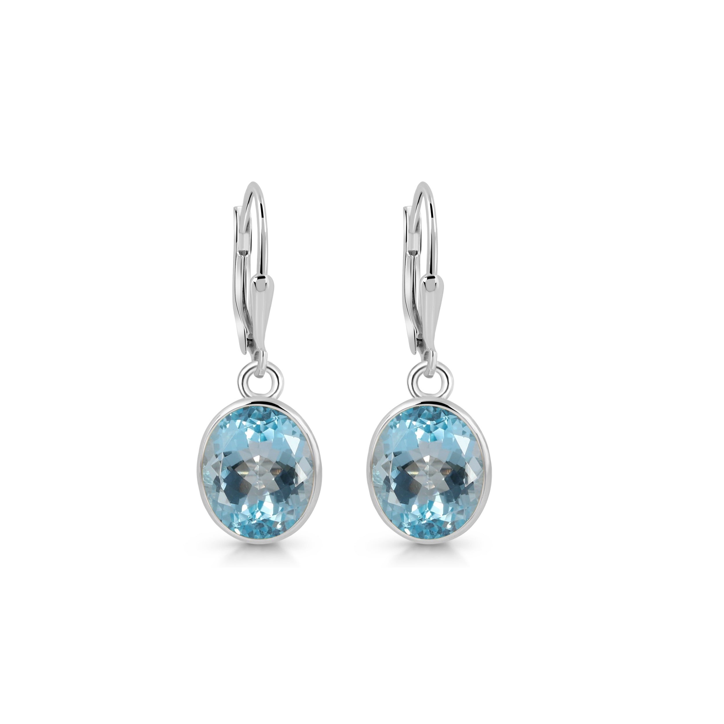 Blue Topaz Leverback Earring-(BTZ-SE-997.)