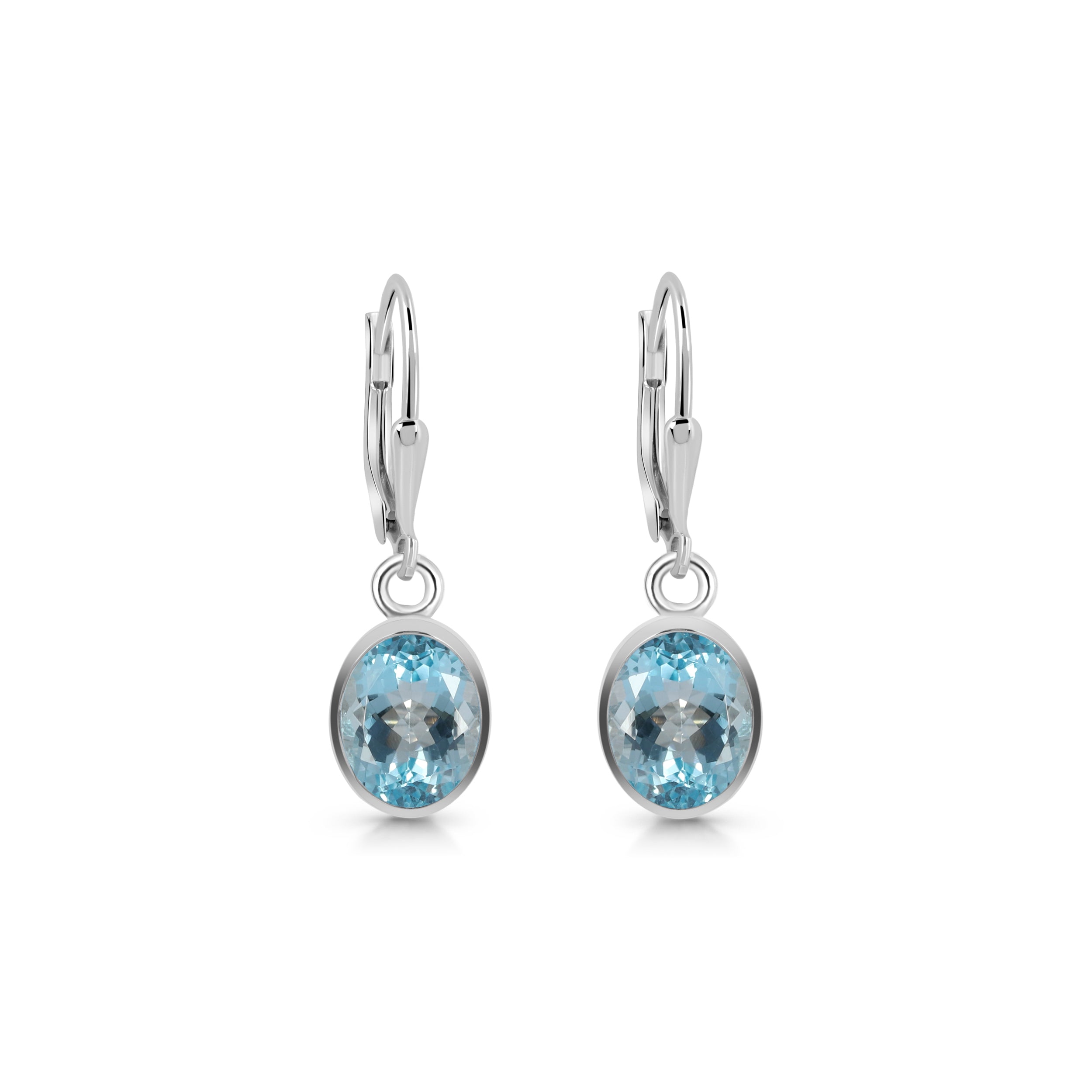 Blue Topaz Leverback Earring-(BTZ-SE-998.)