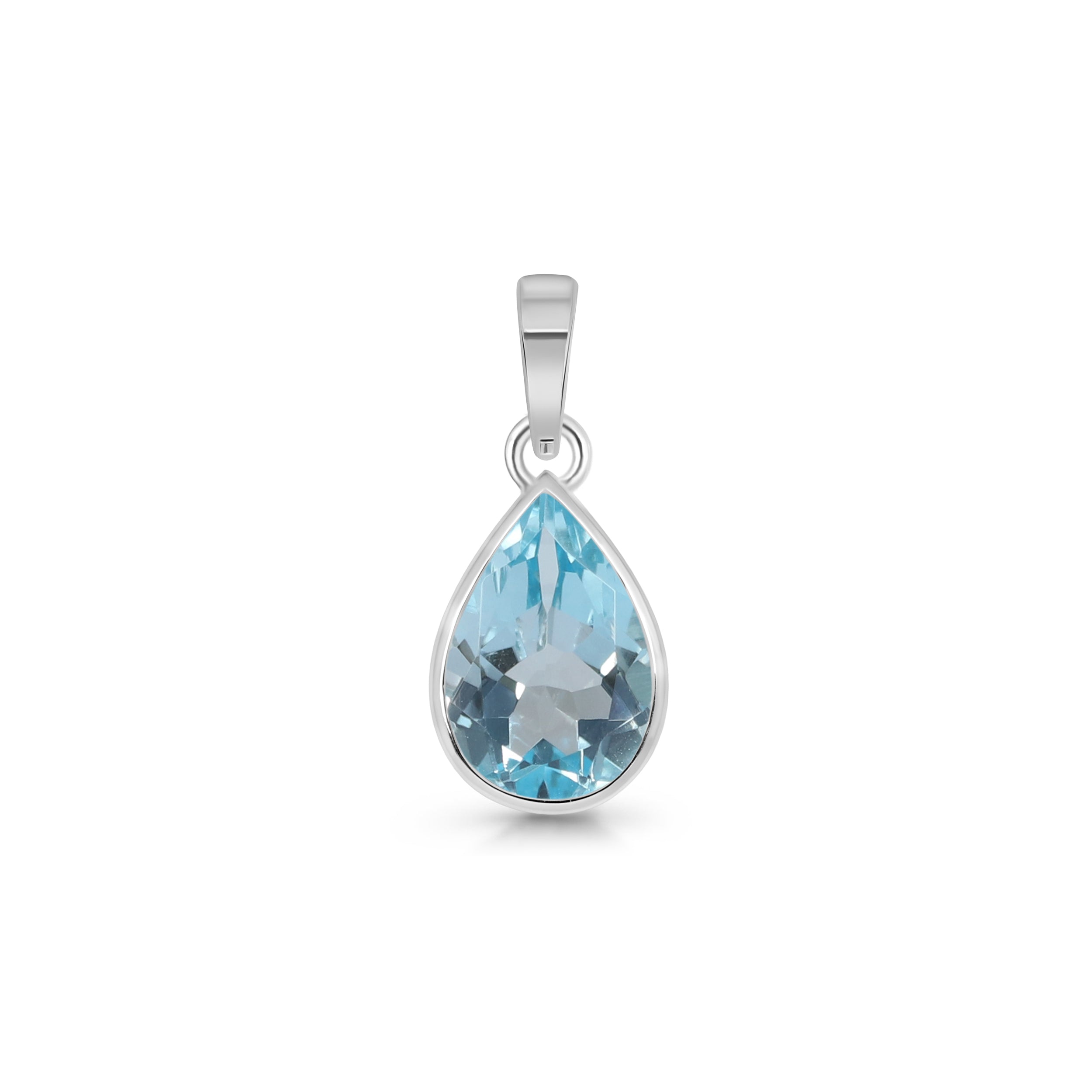 Blue Topaz Pendant-(BTZ-SP-470.)