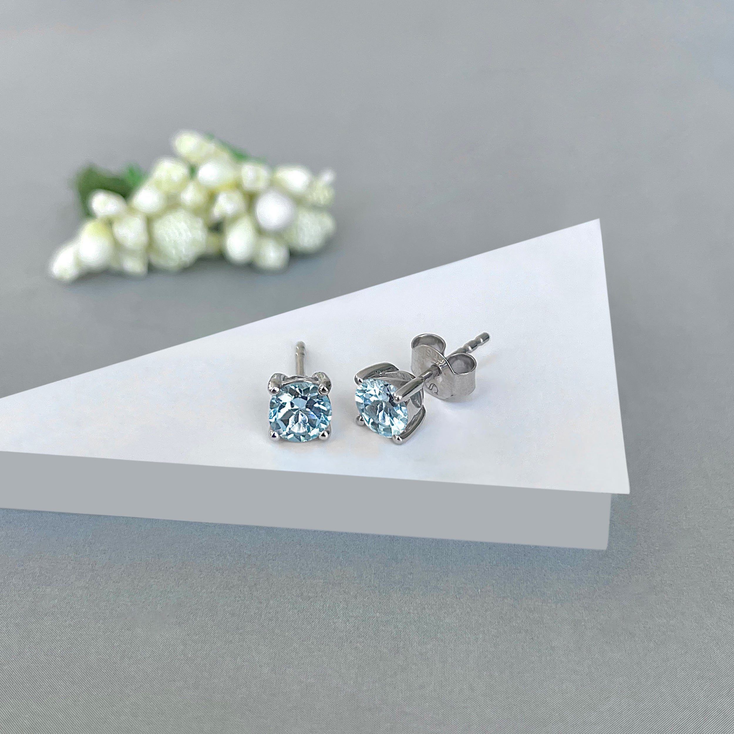 Blue Topaz Stud Earring-(BTZ-SE-1321.)