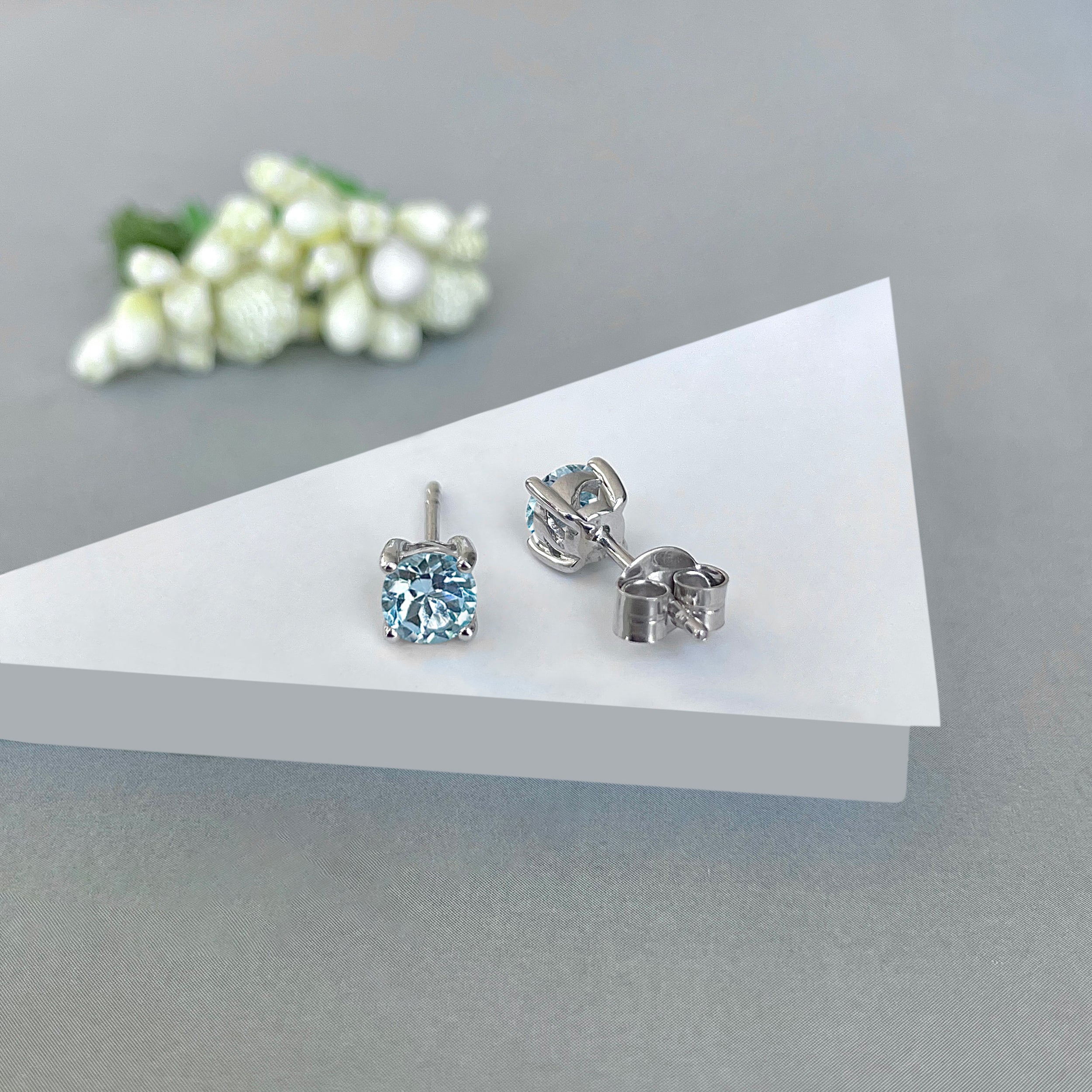 Blue Topaz Stud Earring-(BTZ-SE-1321.)