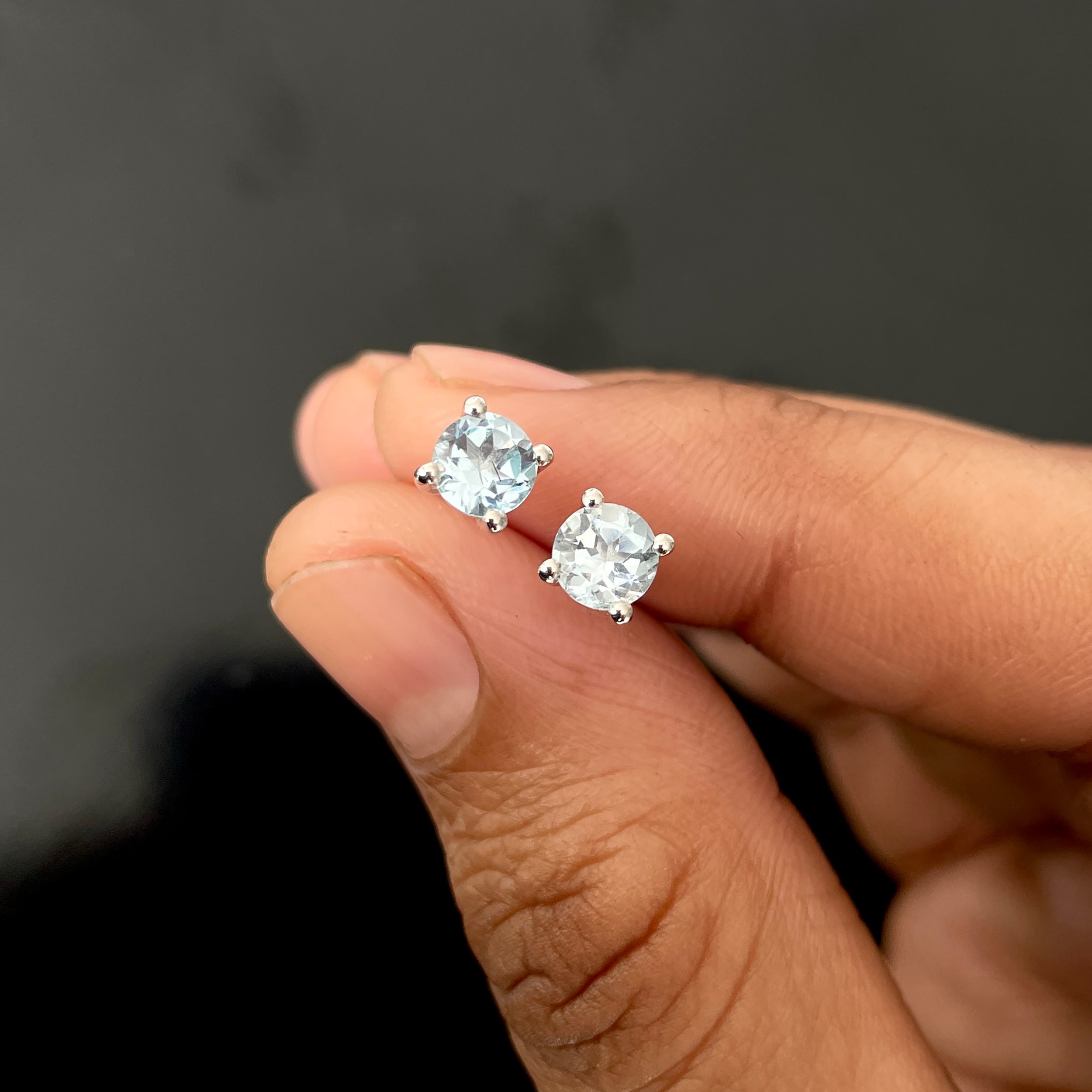 Blue Topaz Stud Earring-(BTZ-SE-1321.)