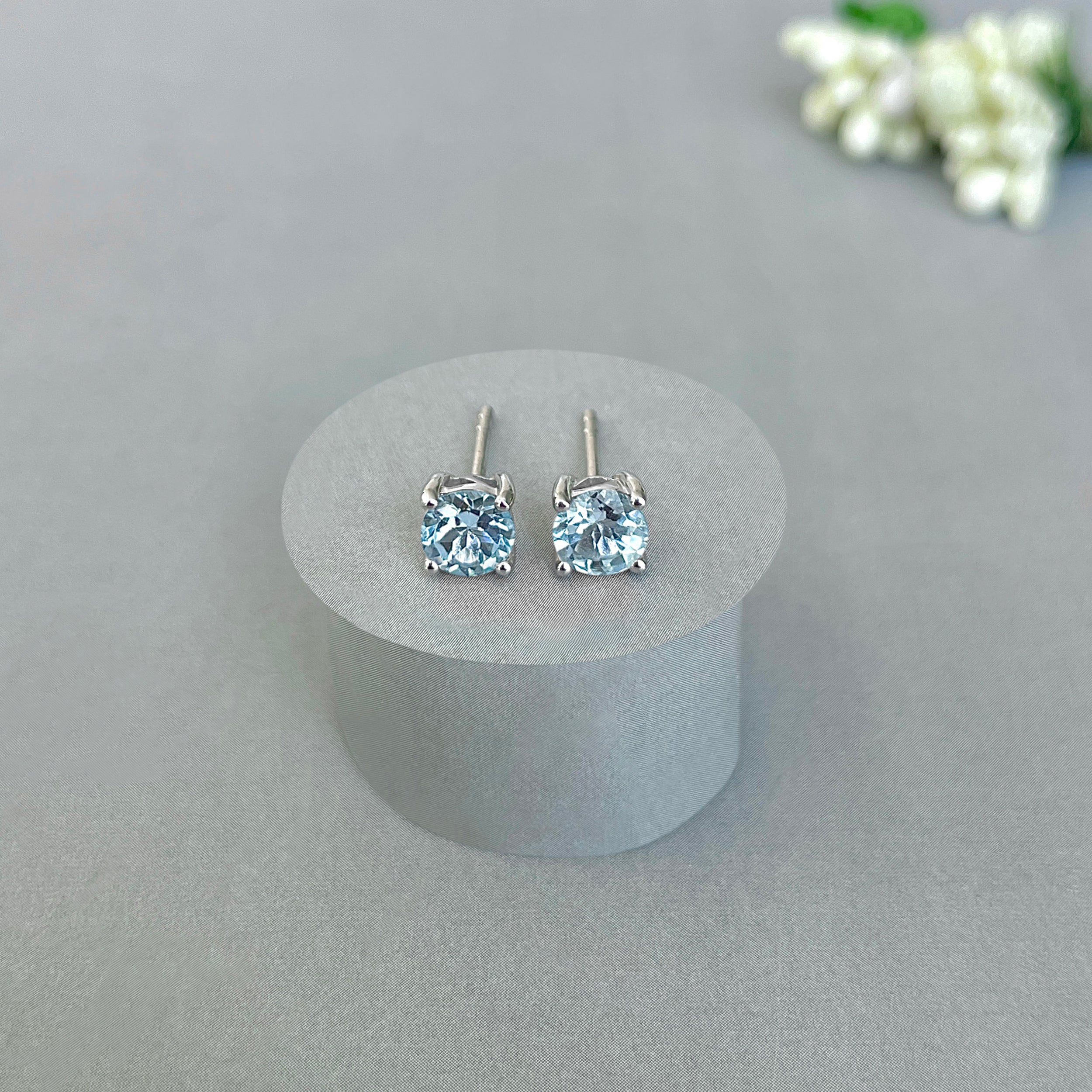 Blue Topaz Stud Earring-(BTZ-SE-1321.)