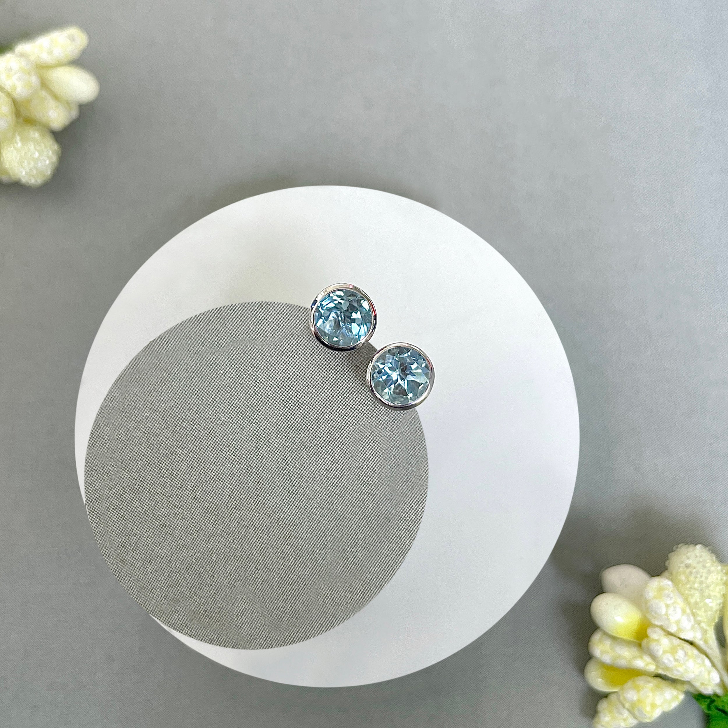 Blue Topaz Stud Earring-(BTZ-SE-1425.)