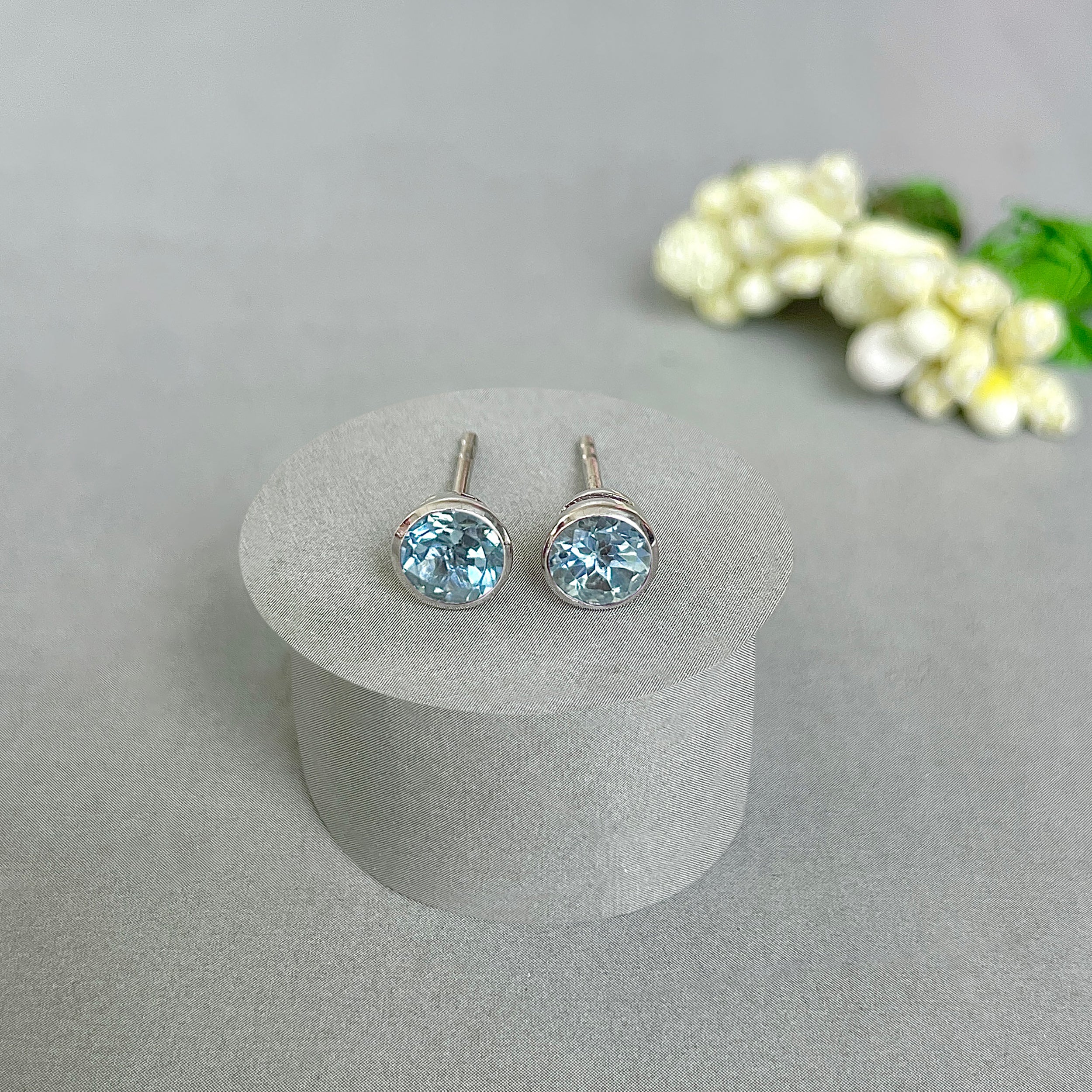 Blue Topaz Stud Earring-(BTZ-SE-1425.)