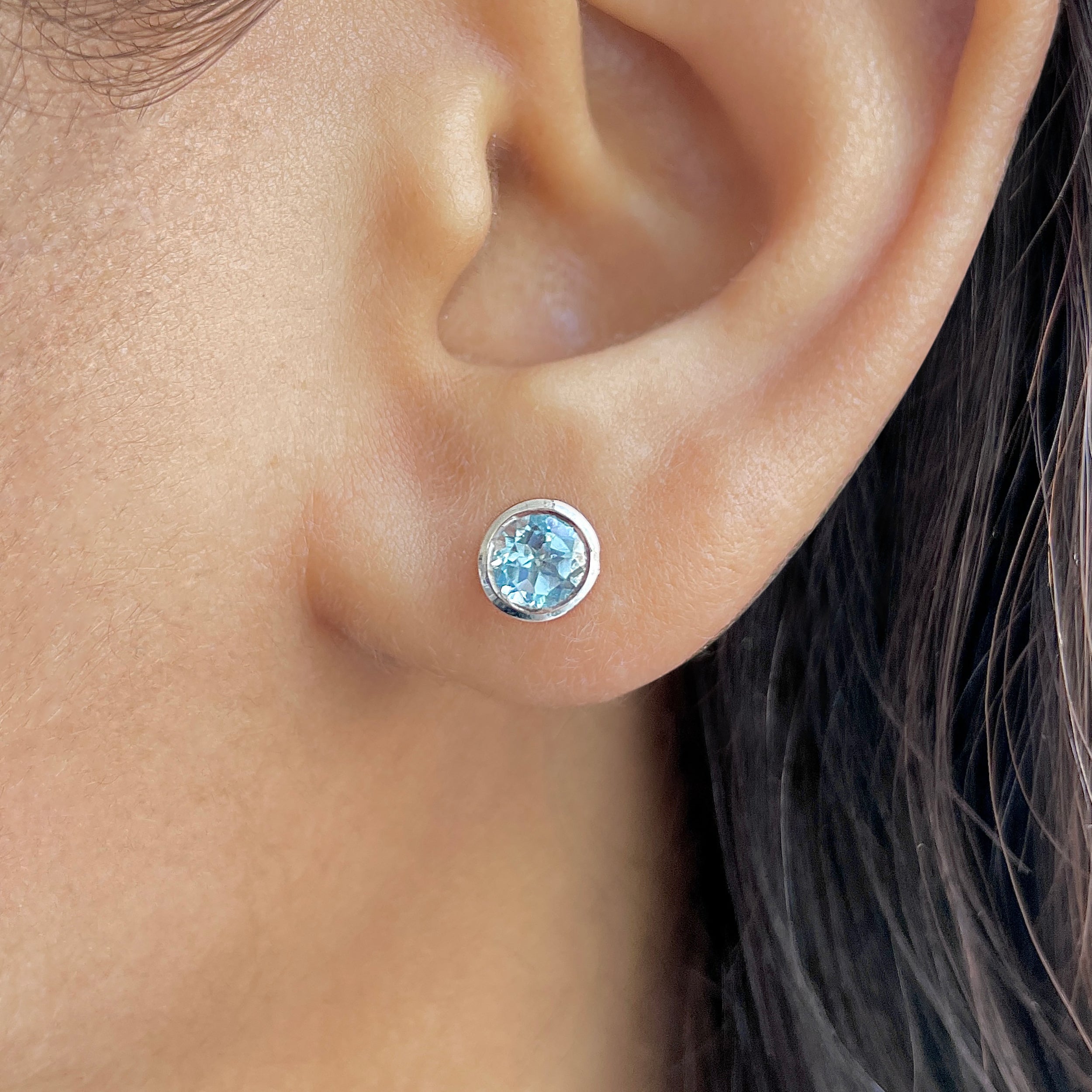 Blue Topaz Stud Earring-(BTZ-SE-1425.)