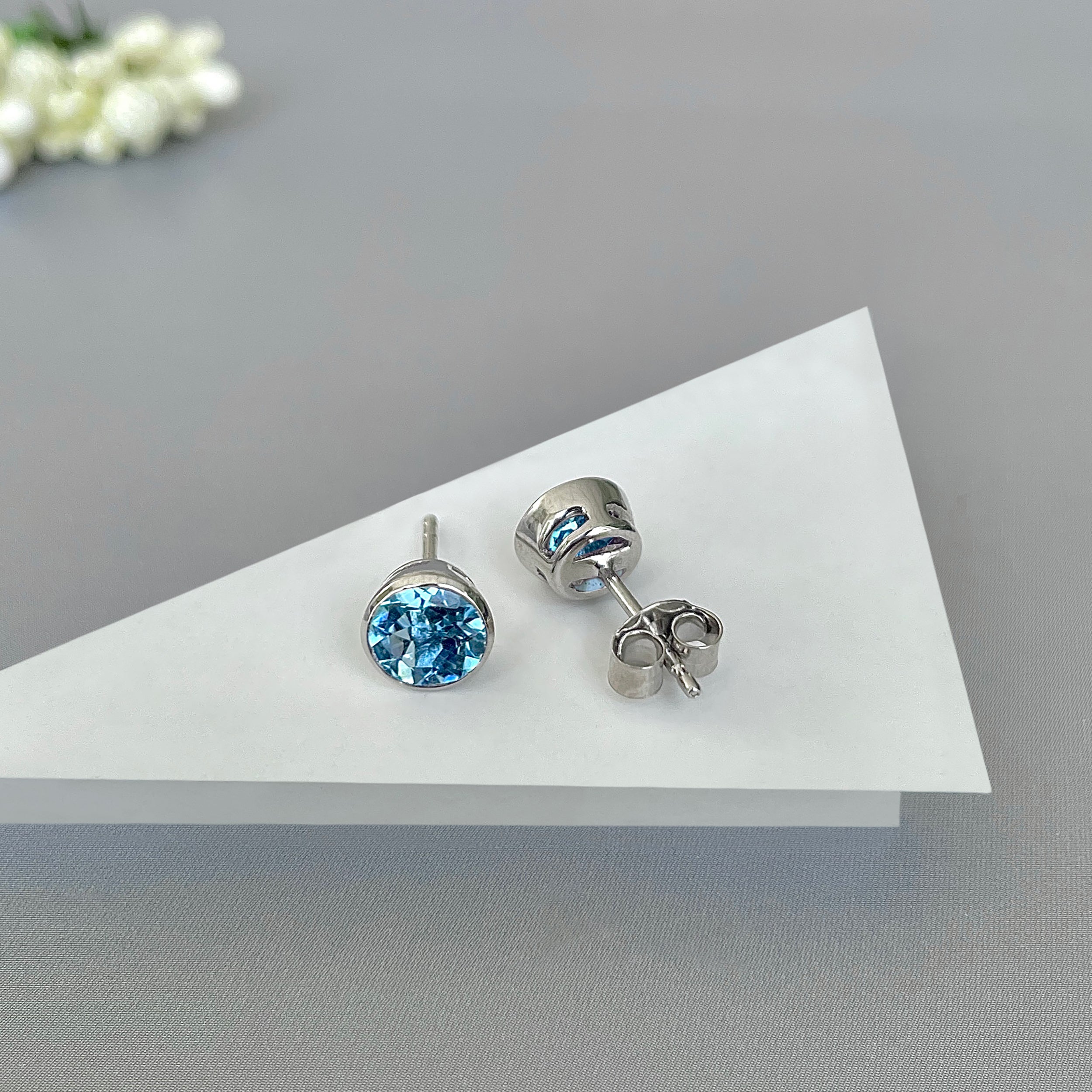 Blue Topaz Stud Earring-(BTZ-SE-1426.)