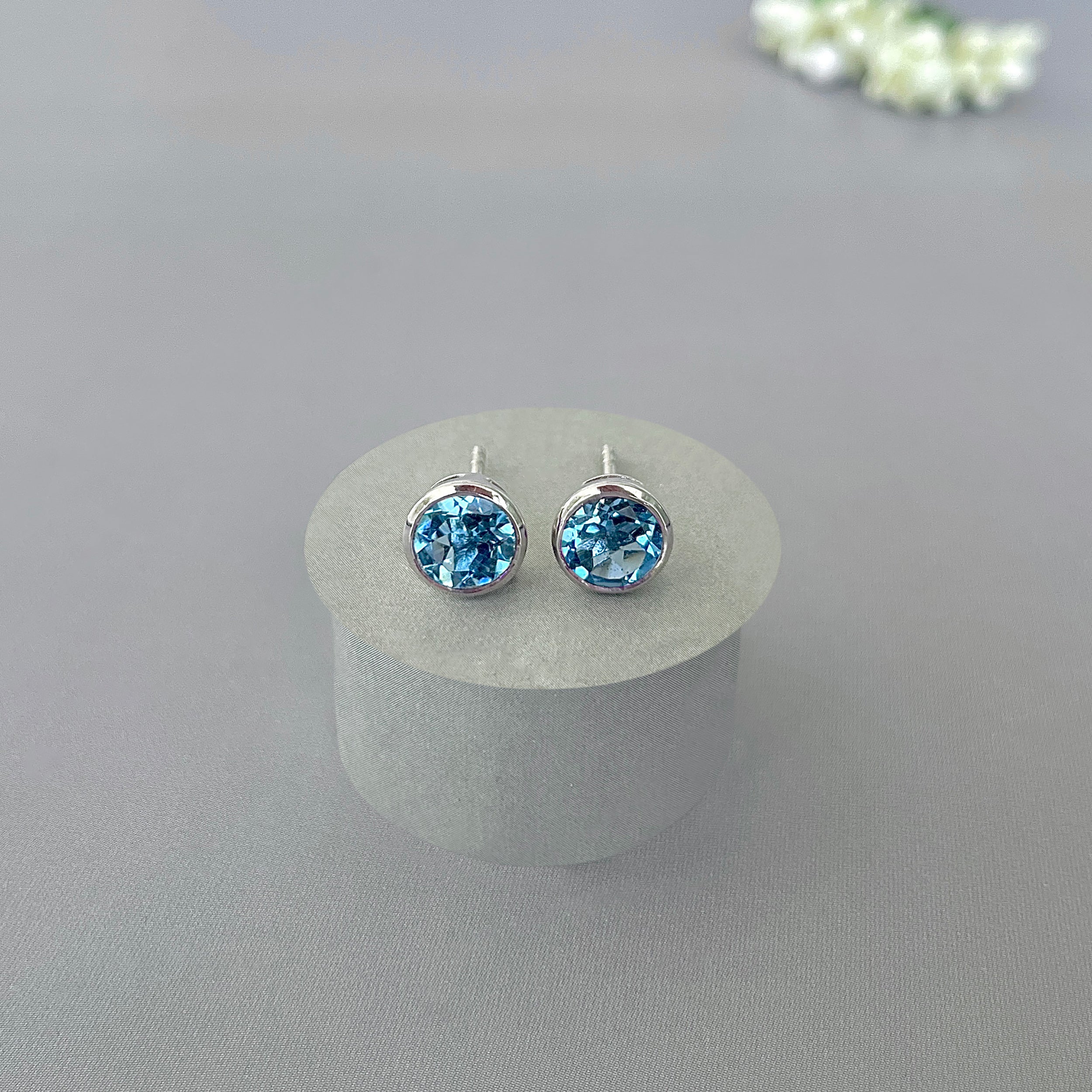 Blue Topaz Stud Earring-(BTZ-SE-1426.)