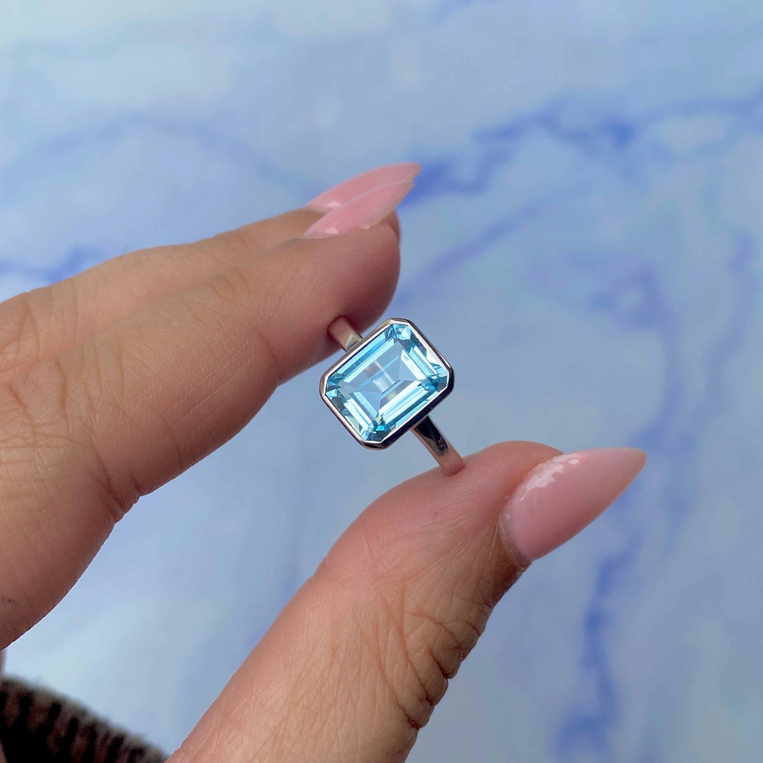 Blue Topaz Ring-(BTZ-SR-1926.)