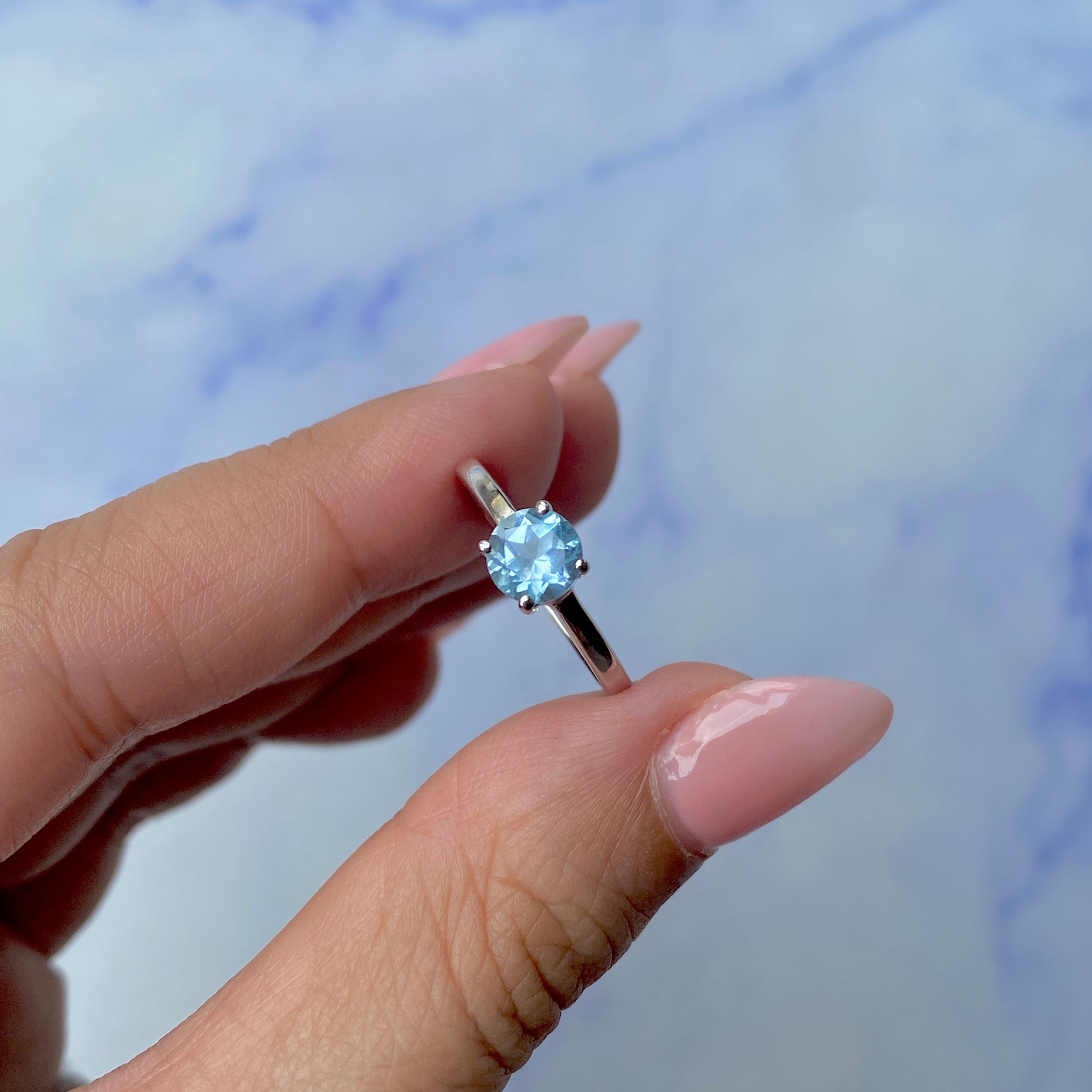 Blue Topaz Ring-(BTZ-SR-236.)