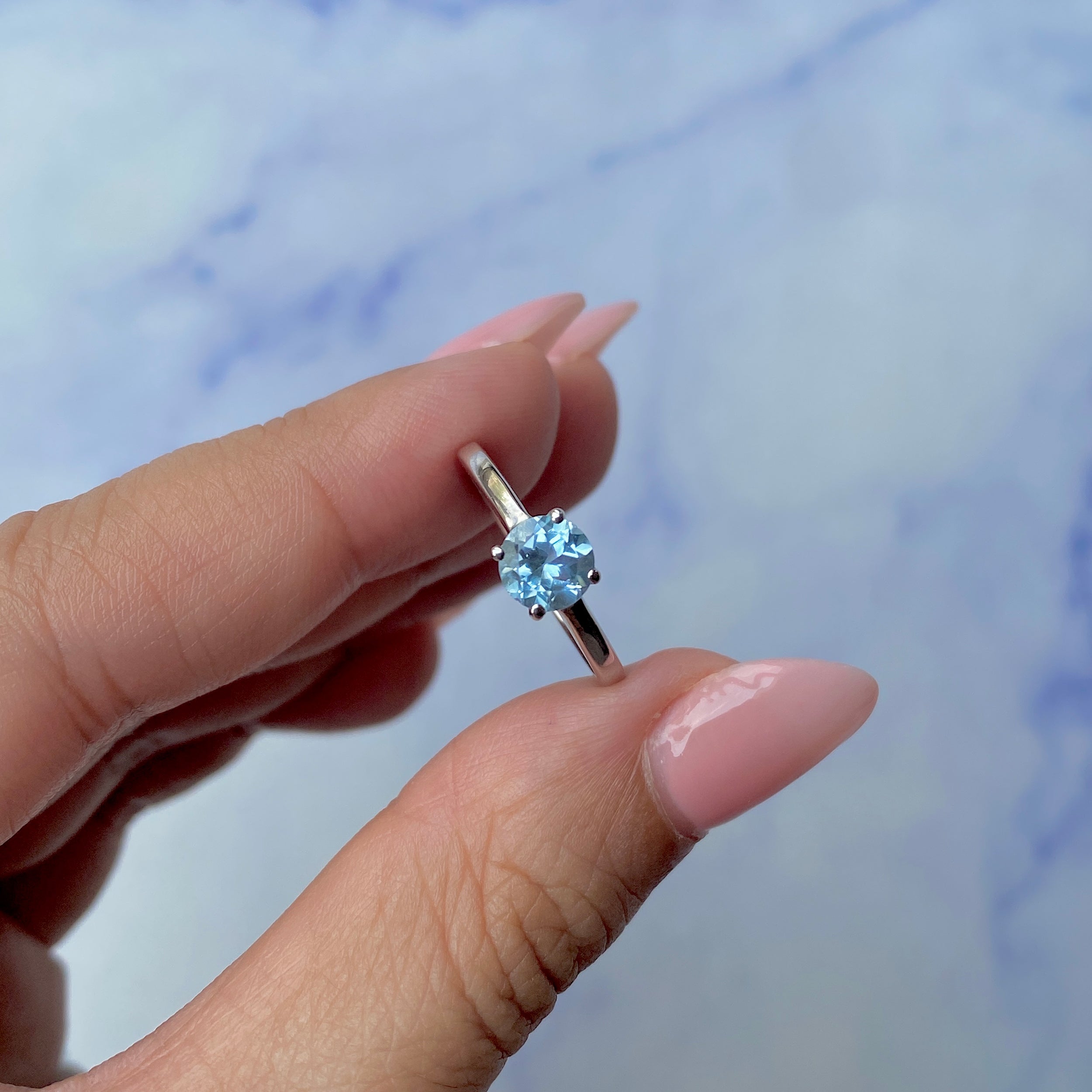 Blue Topaz Ring-(BTZ-SR-236.)