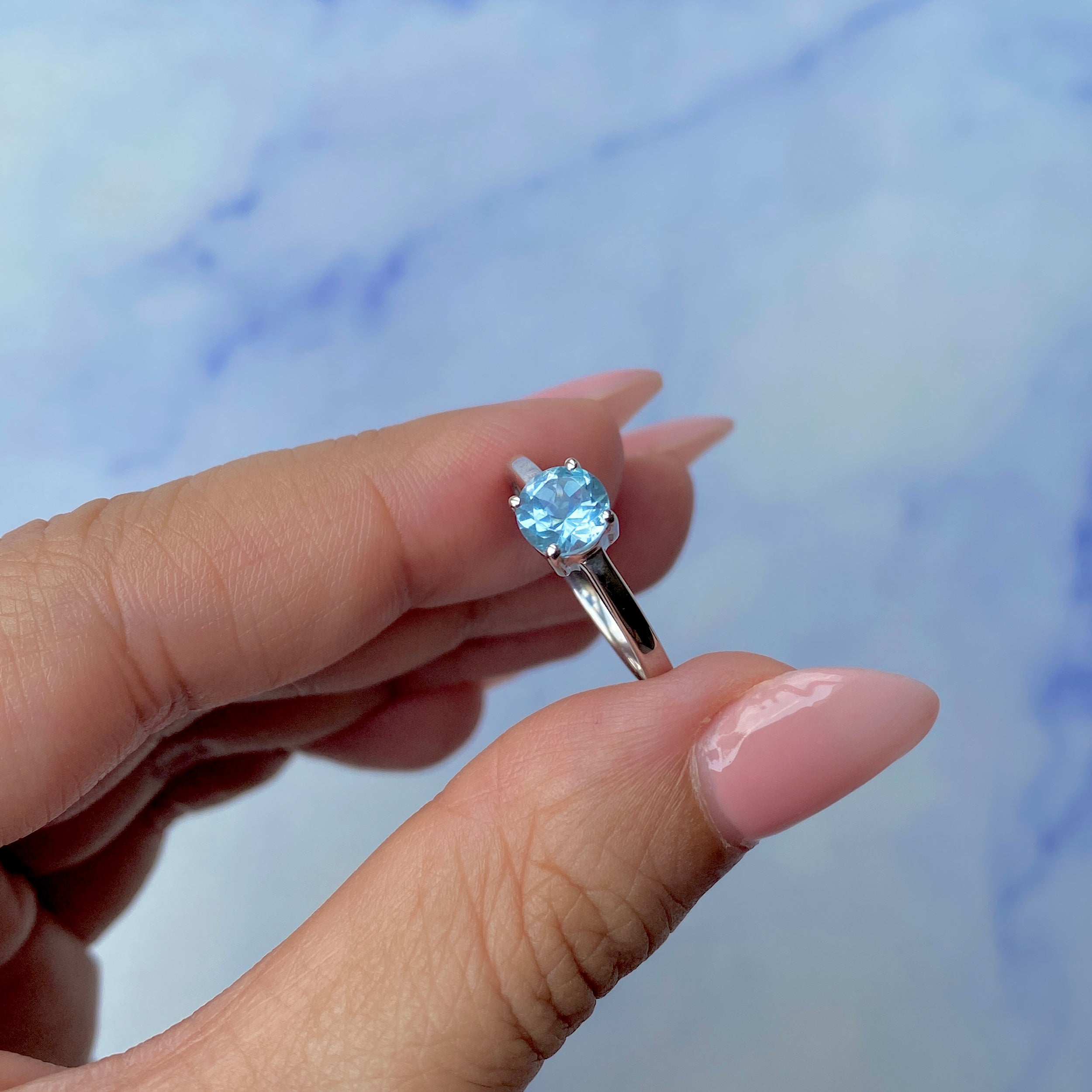 Blue Topaz Ring-(BTZ-SR-236.)