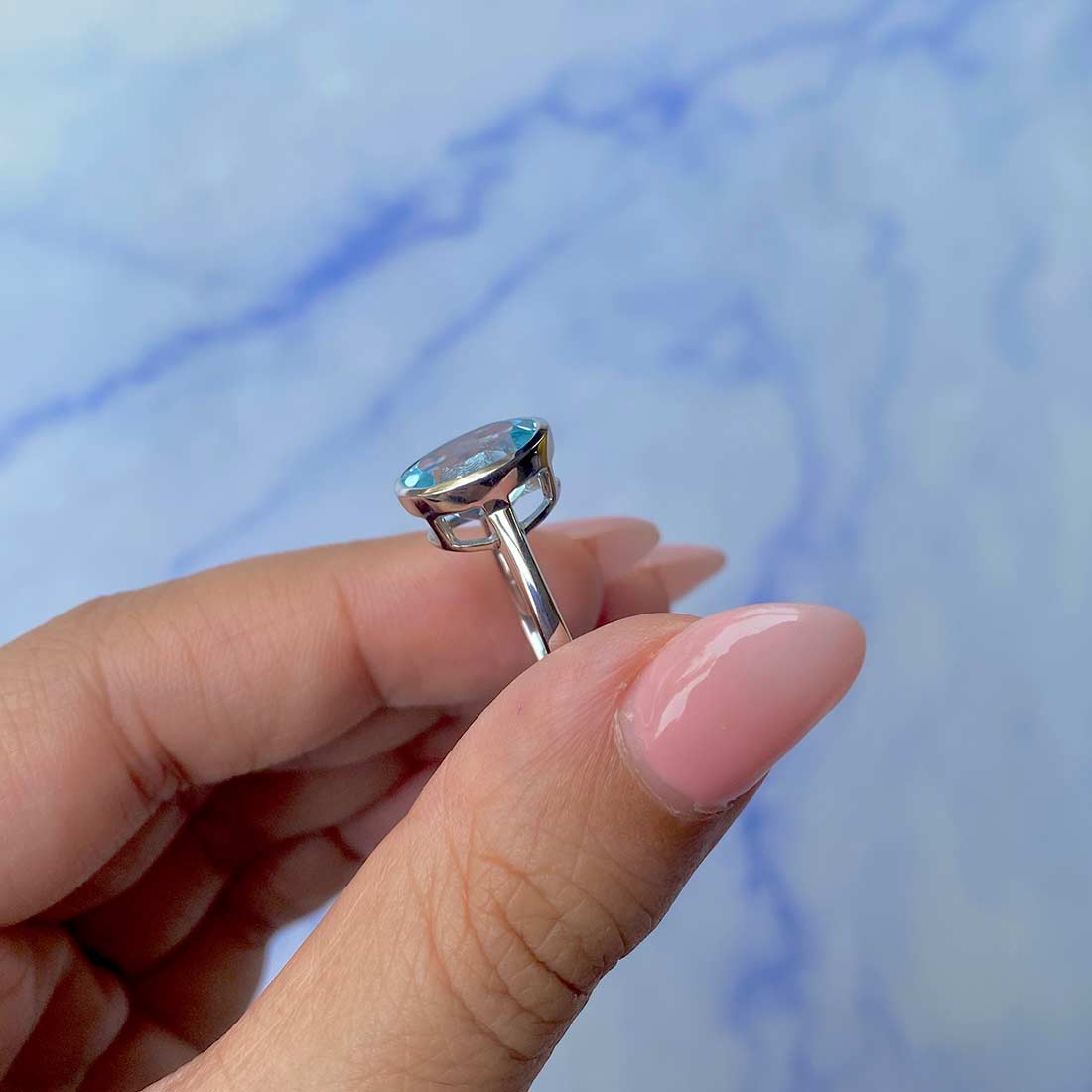 Blue Topaz Ring-(BTZ-SR-2368.)