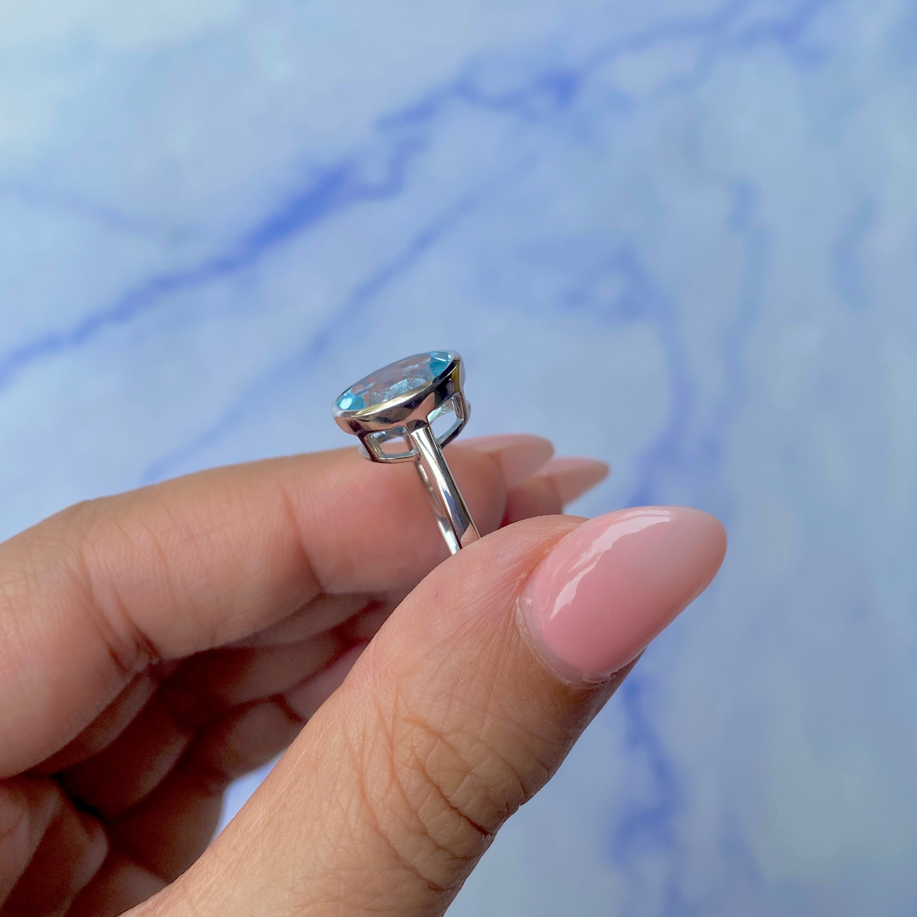 Blue Topaz Ring-(BTZ-SR-2368.)