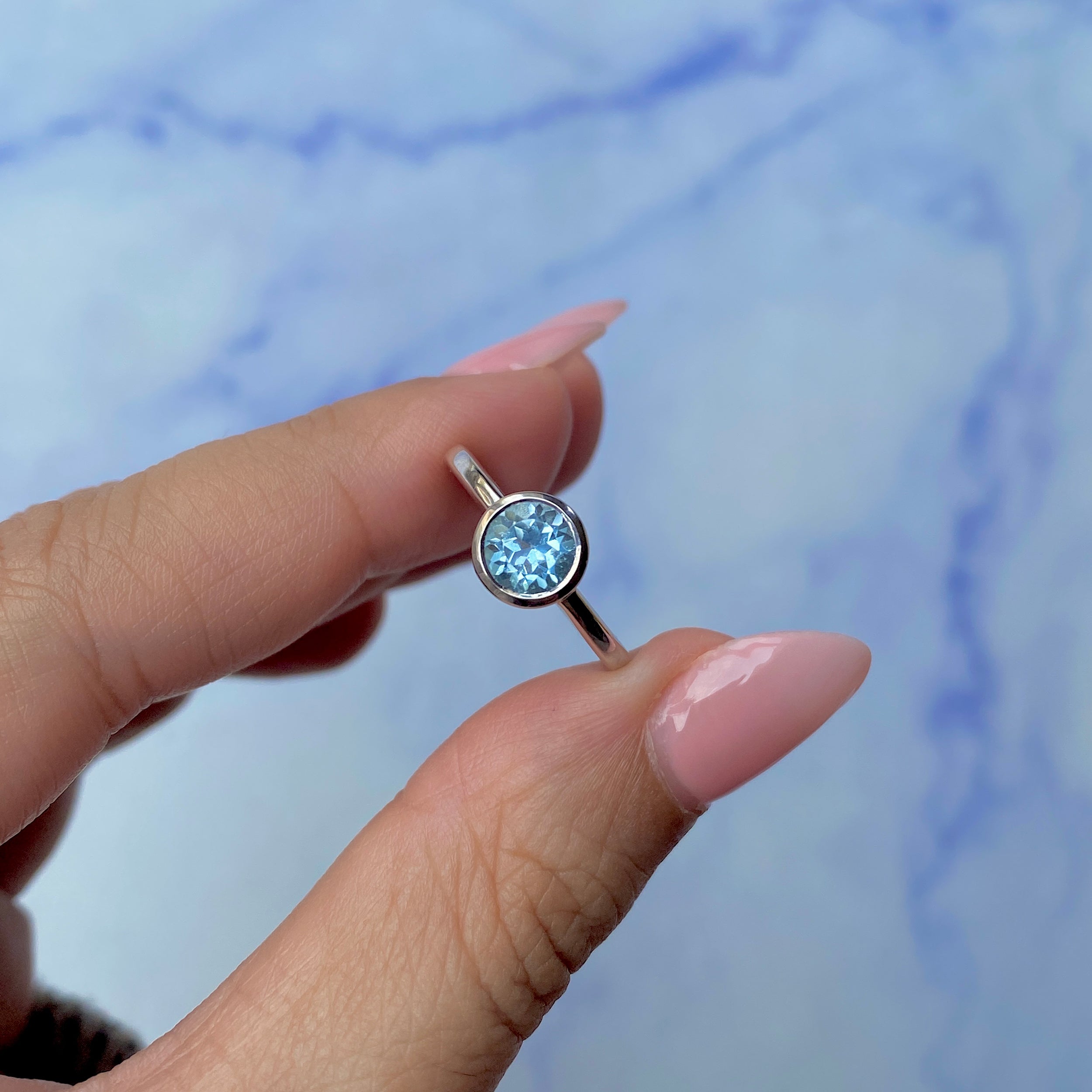 Blue Topaz Ring-(BTZ-SR-237.)