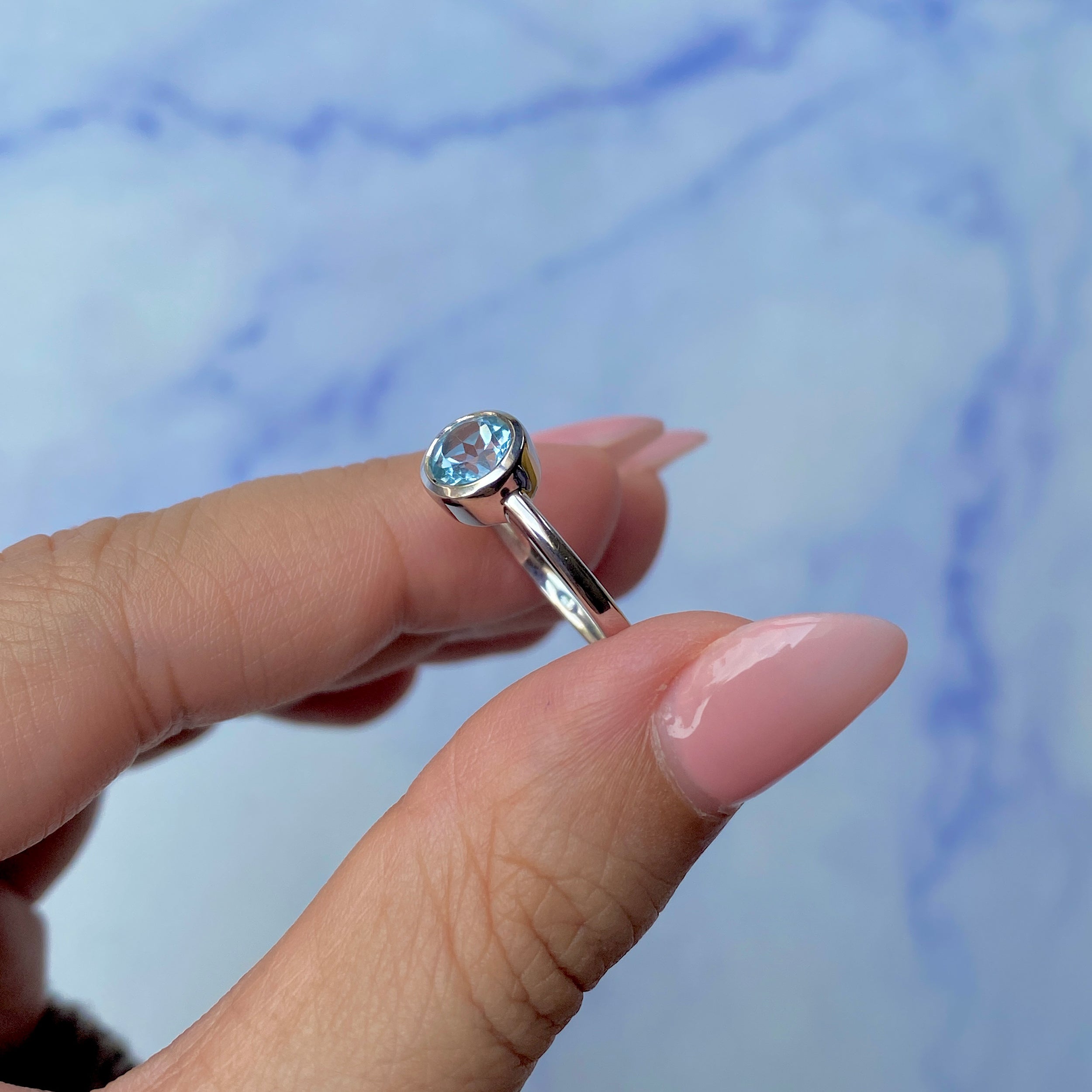 Blue Topaz Ring-(BTZ-SR-237.)