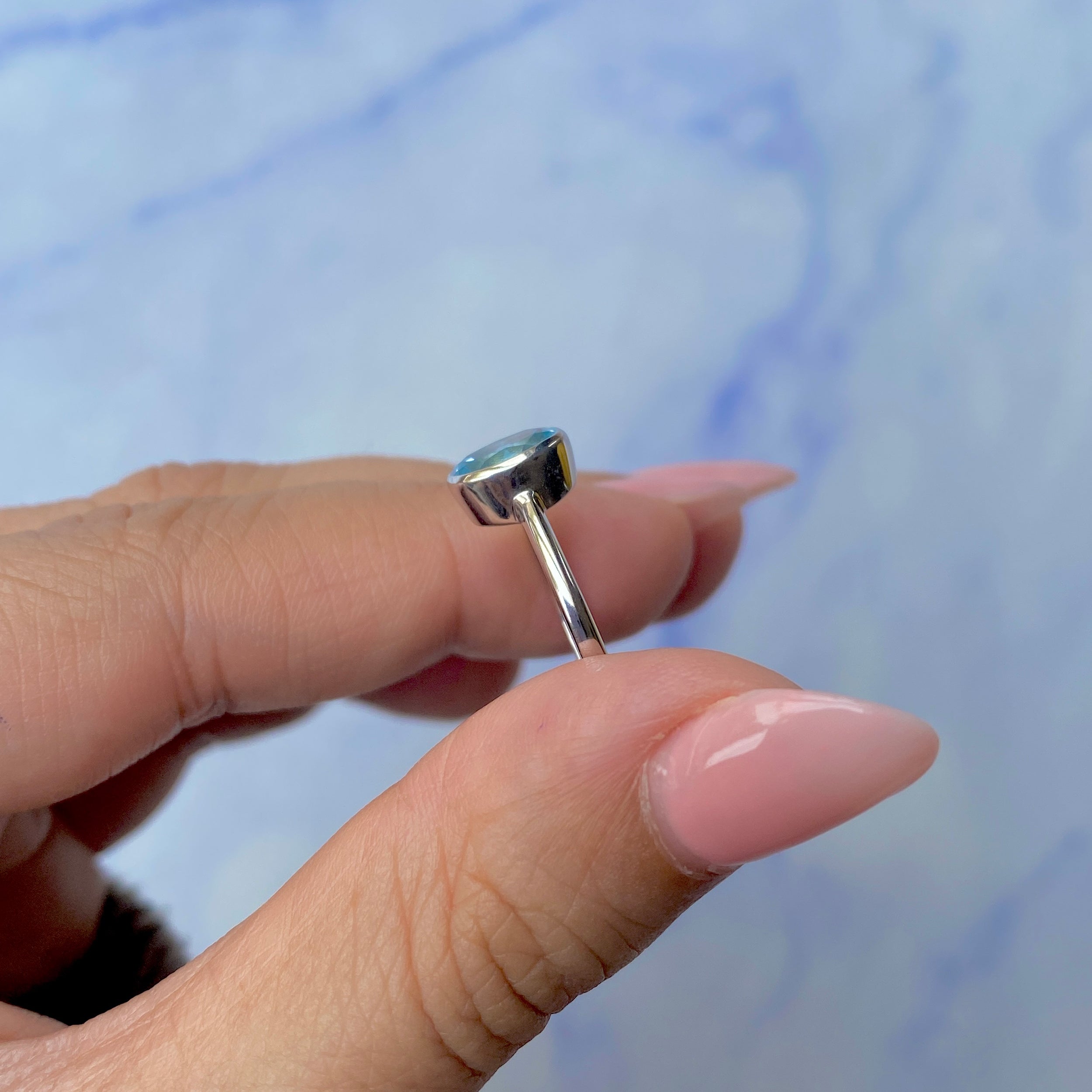 Blue Topaz Ring-(BTZ-SR-248.)