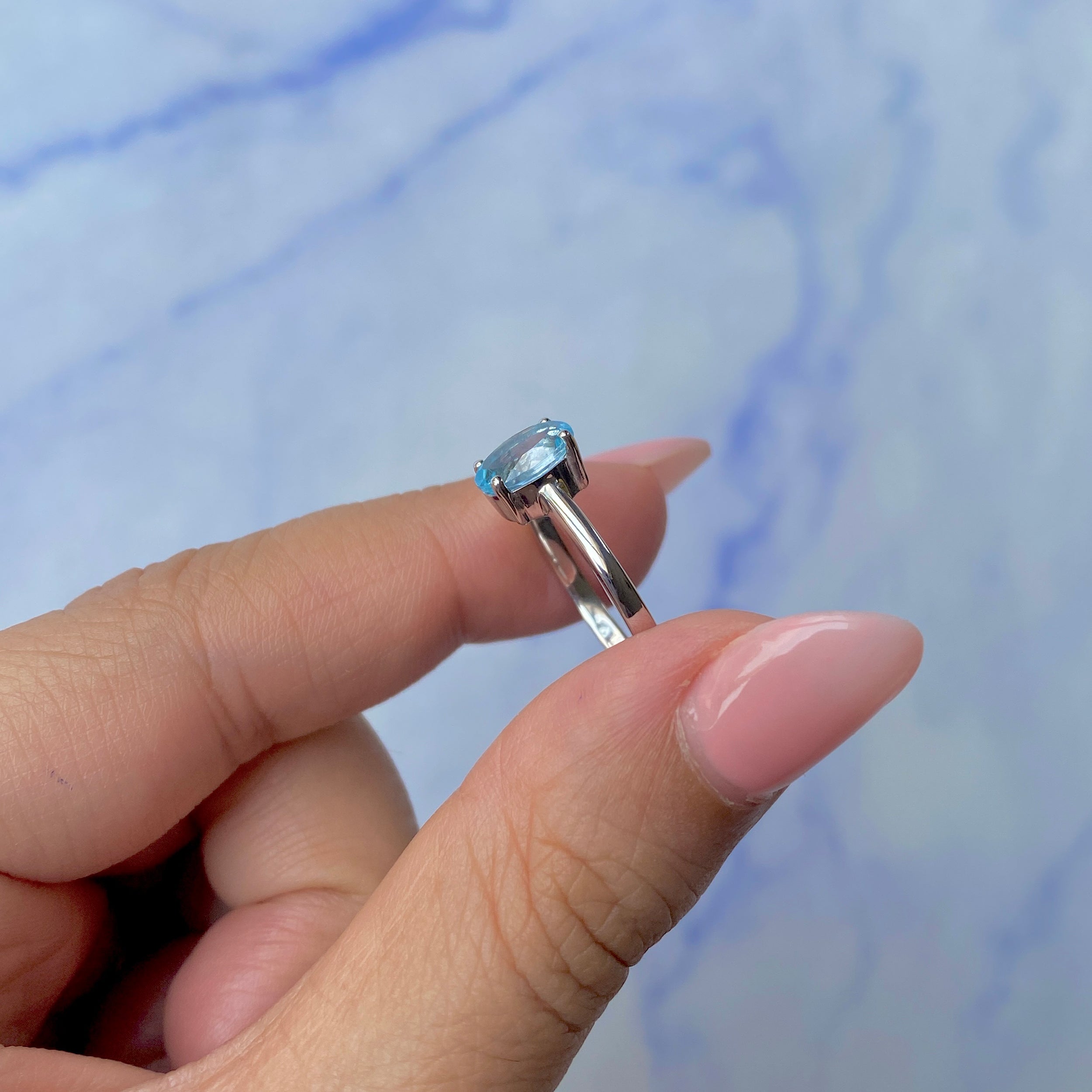 Blue Topaz Ring-(BTZ-SR-249.)