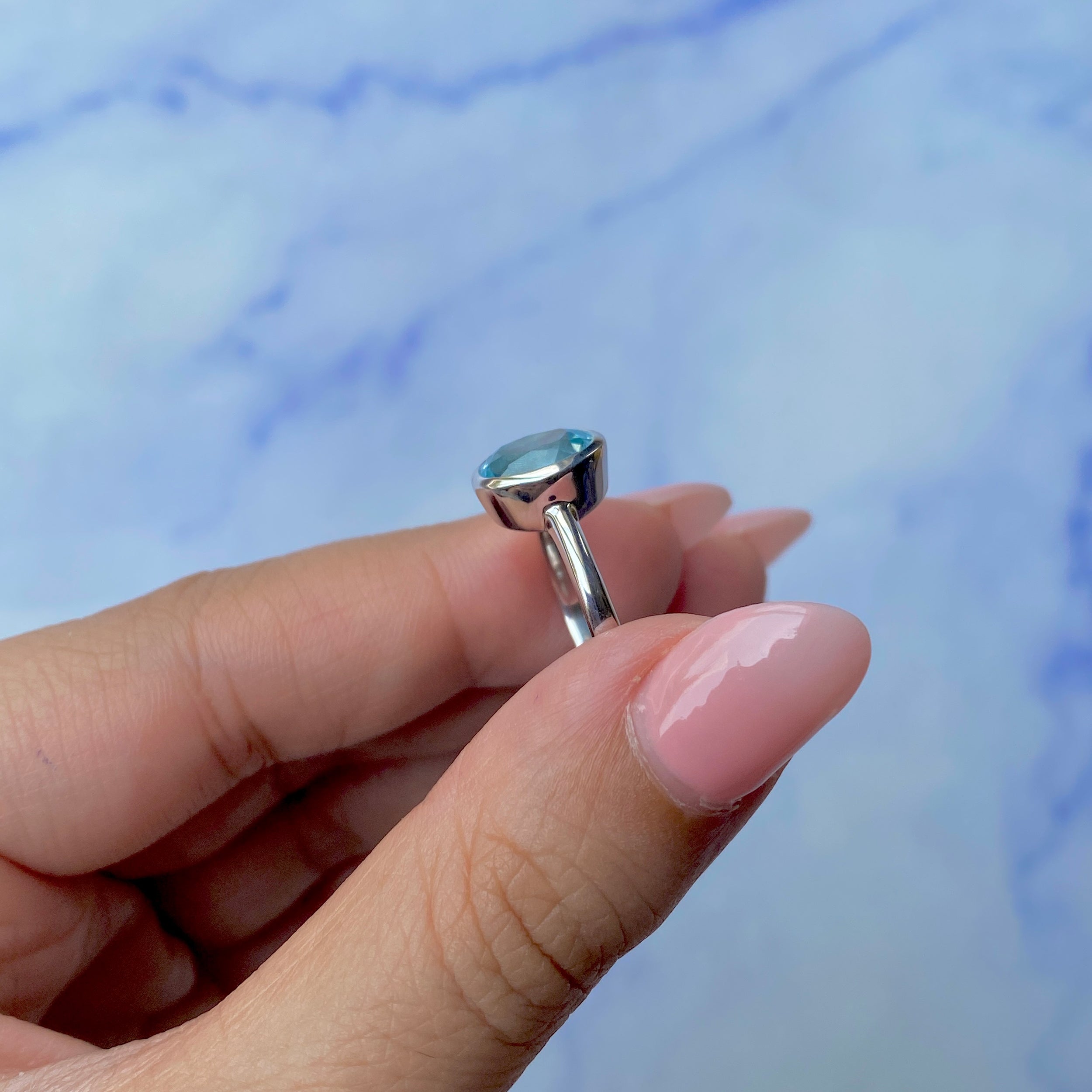 Blue Topaz Ring-(BTZ-SR-251.)