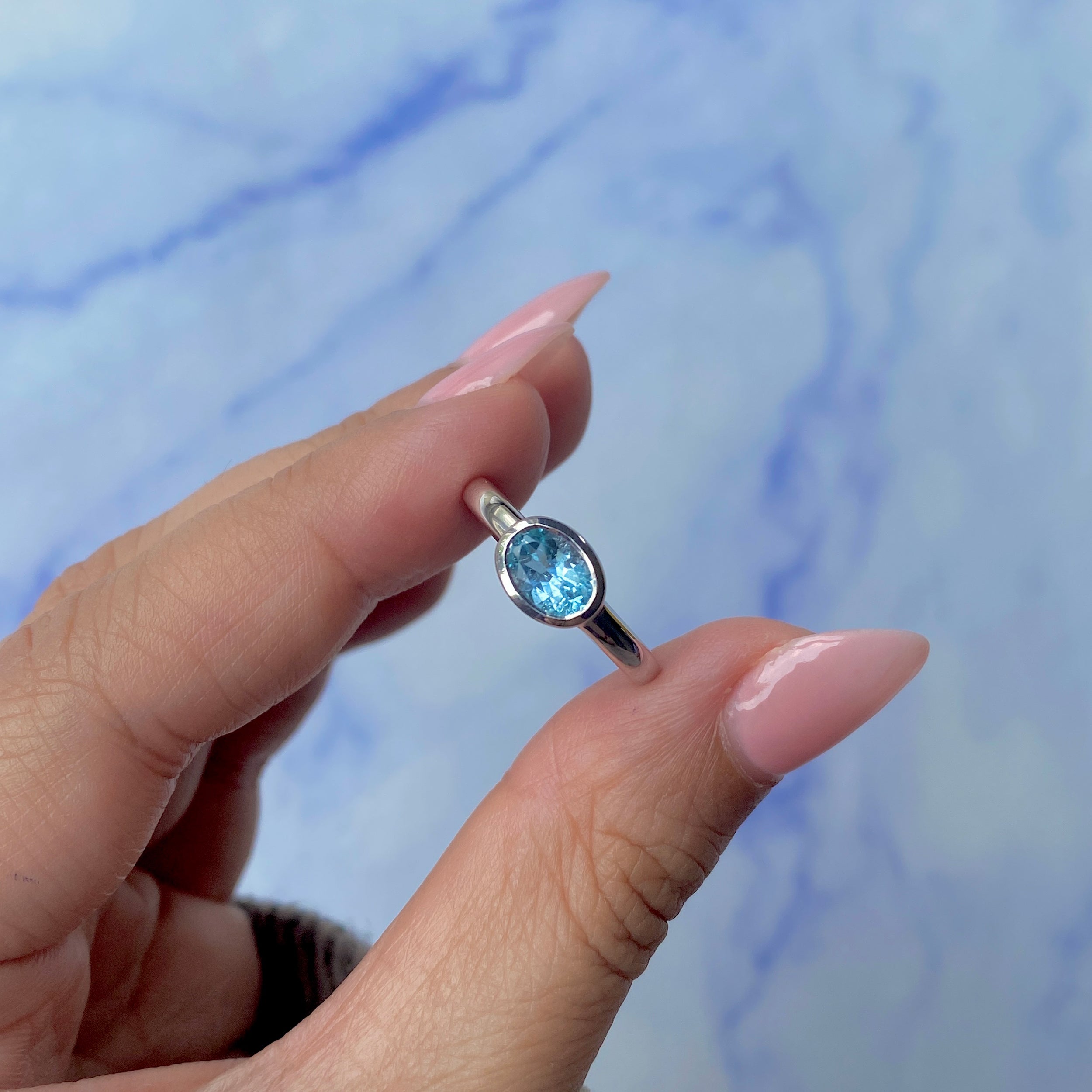 Blue Topaz Ring-(BTZ-SR-4026.)