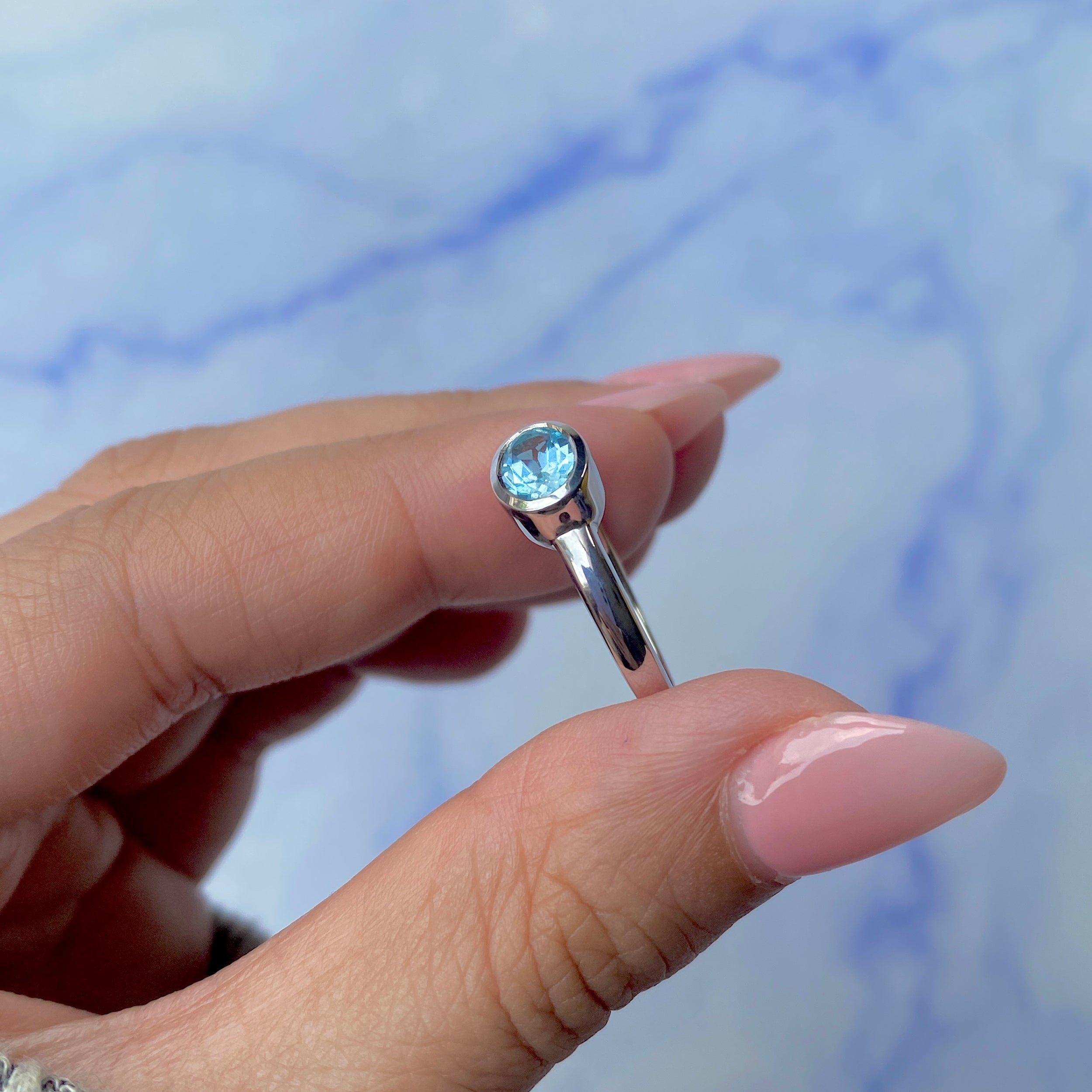 Blue Topaz Ring-(BTZ-SR-4026.)