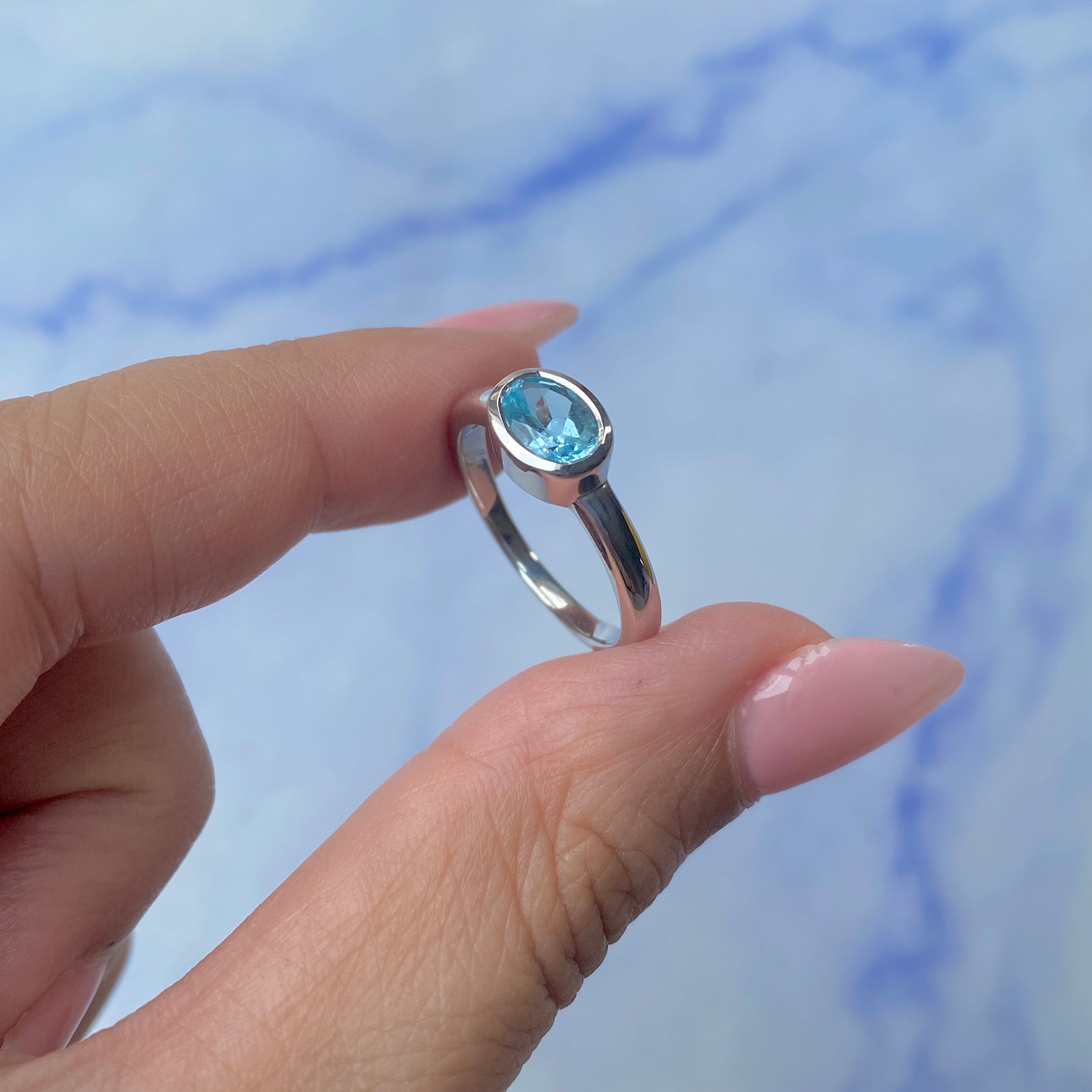 Blue Topaz Ring-(BTZ-SR-4026.)