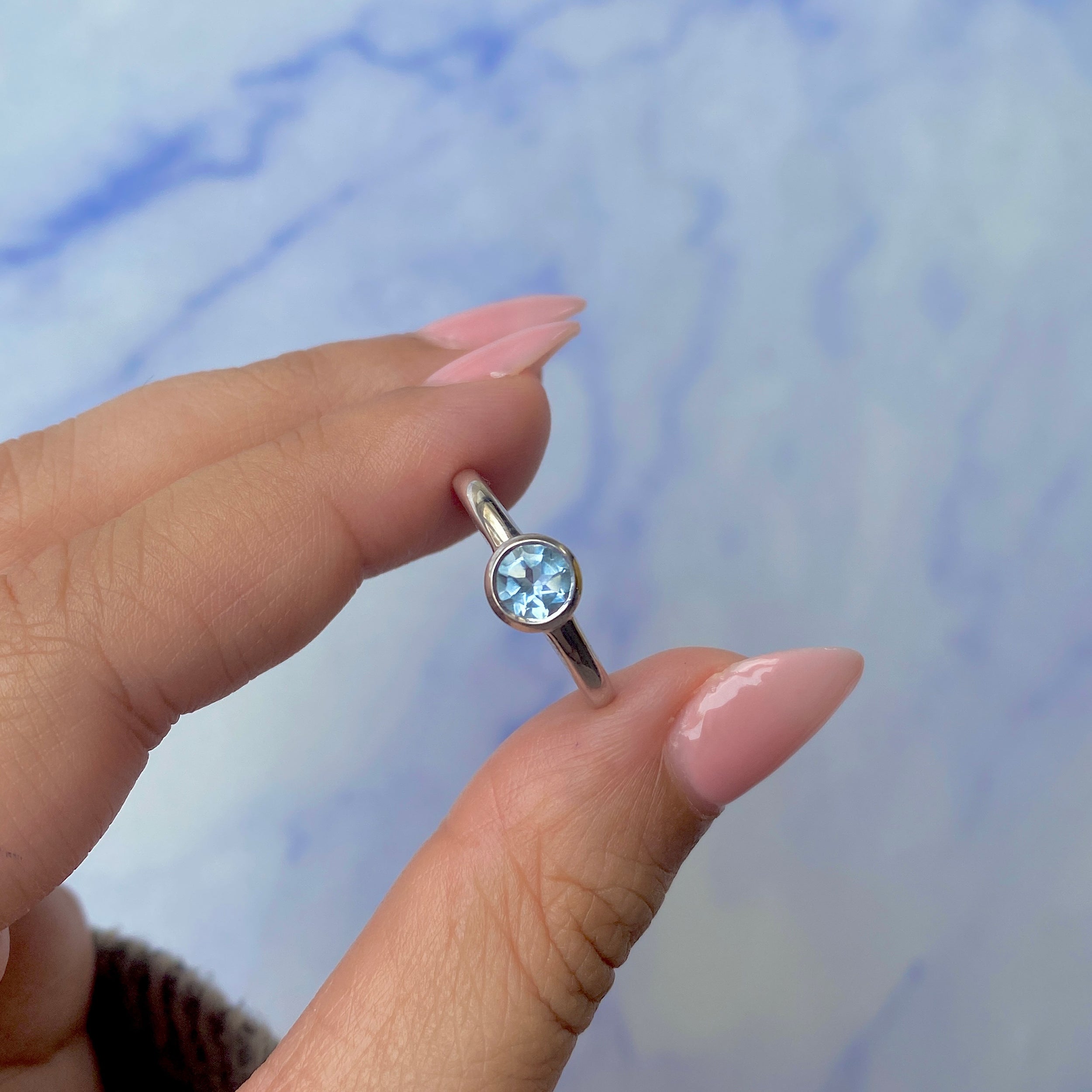 Blue Topaz Ring-(BTZ-SR-4029.)