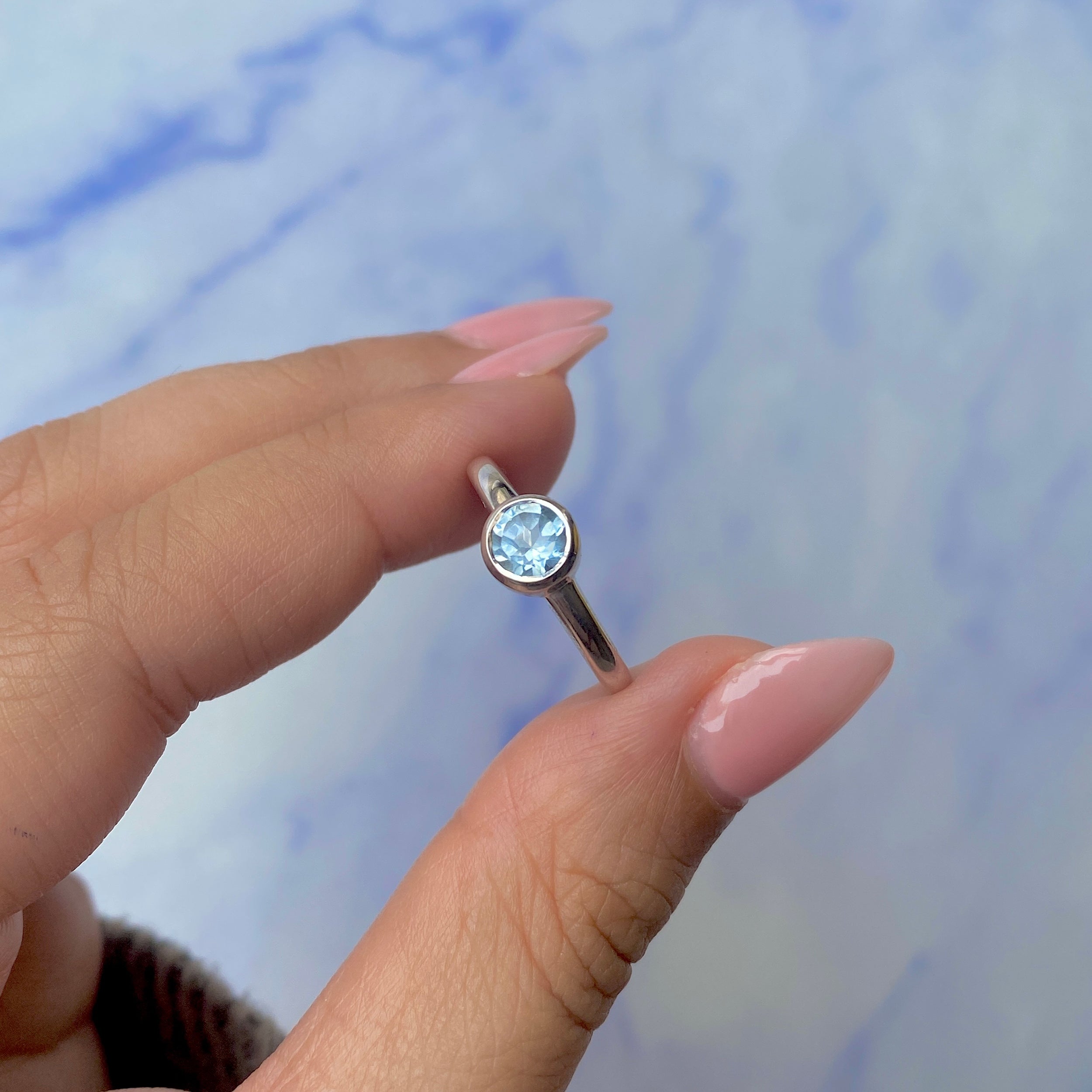 Blue Topaz Ring-(BTZ-SR-4029.)