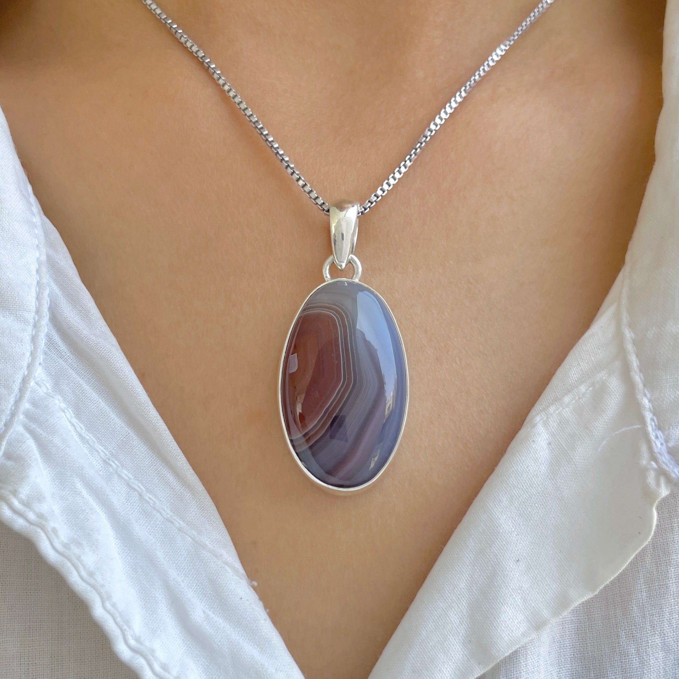 Botswana Agate Pendant-(BWA-P-7.)