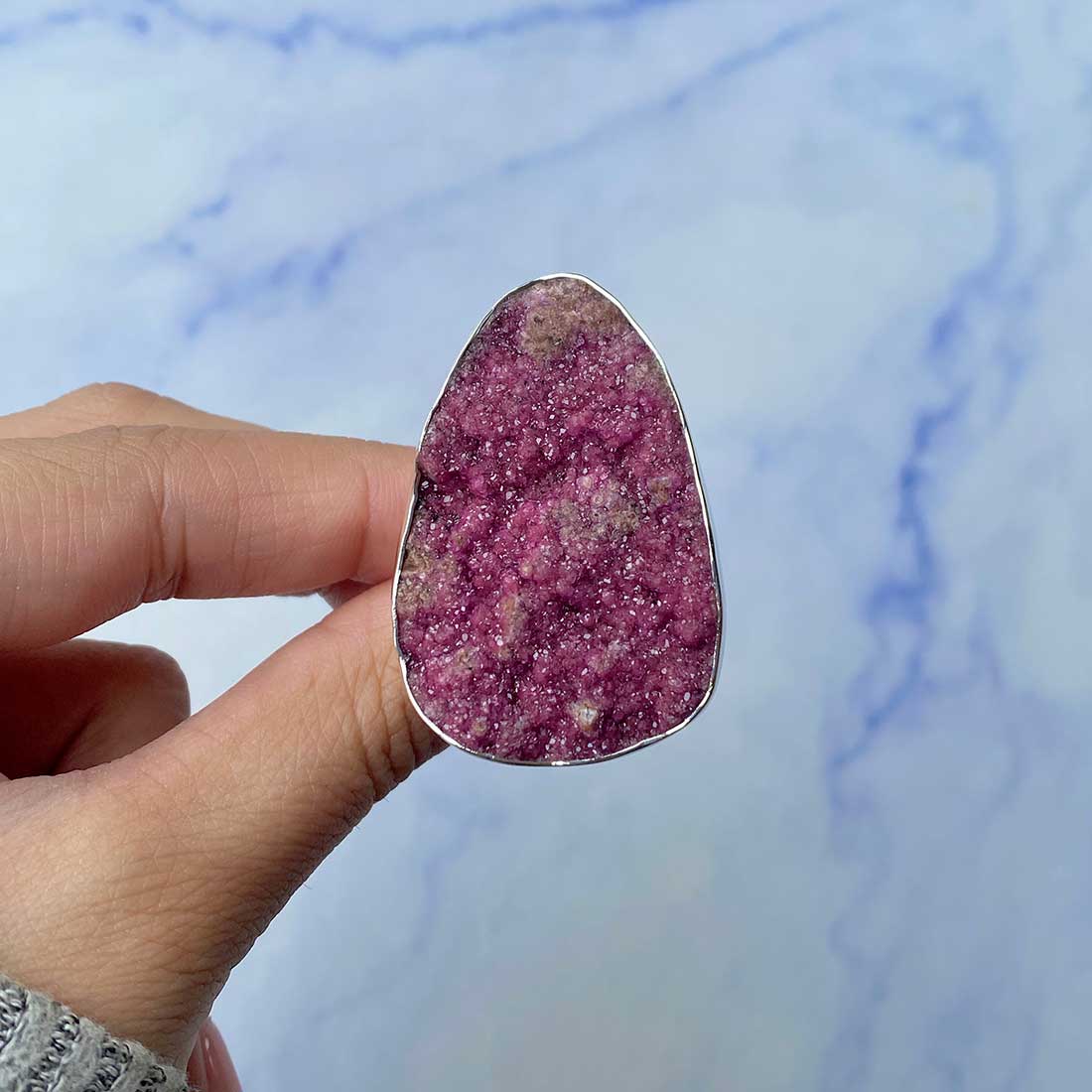 Cobalt Calcite Adjustable Ring-(CBC-R-37.)