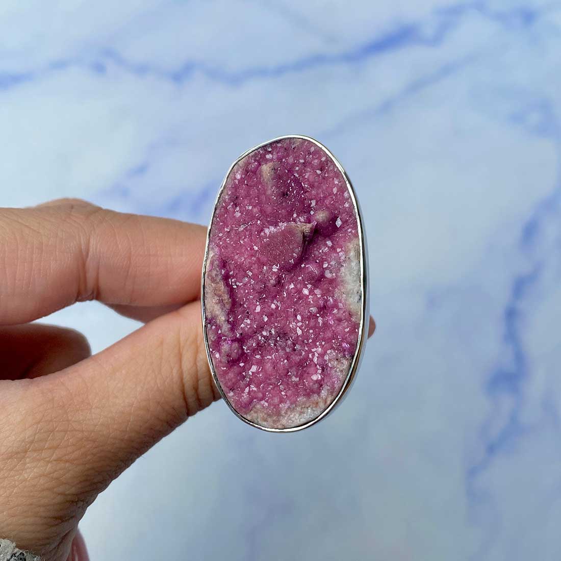 Cobalt Calcite Adjustable Ring-(CBC-R-38.)