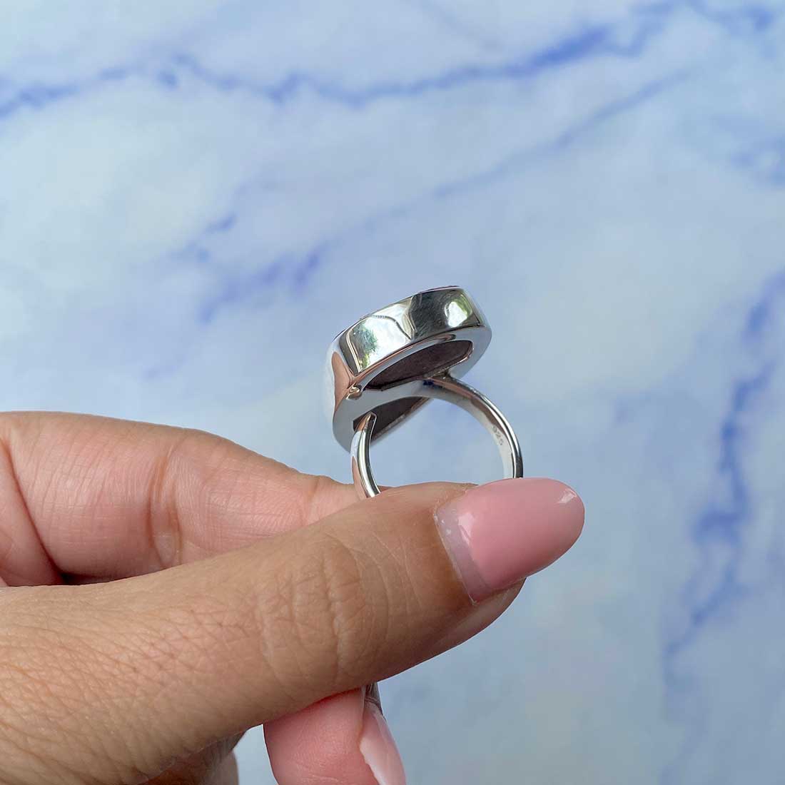 Cobalt Calcite Adjustable Ring-(CBC-R-39.)