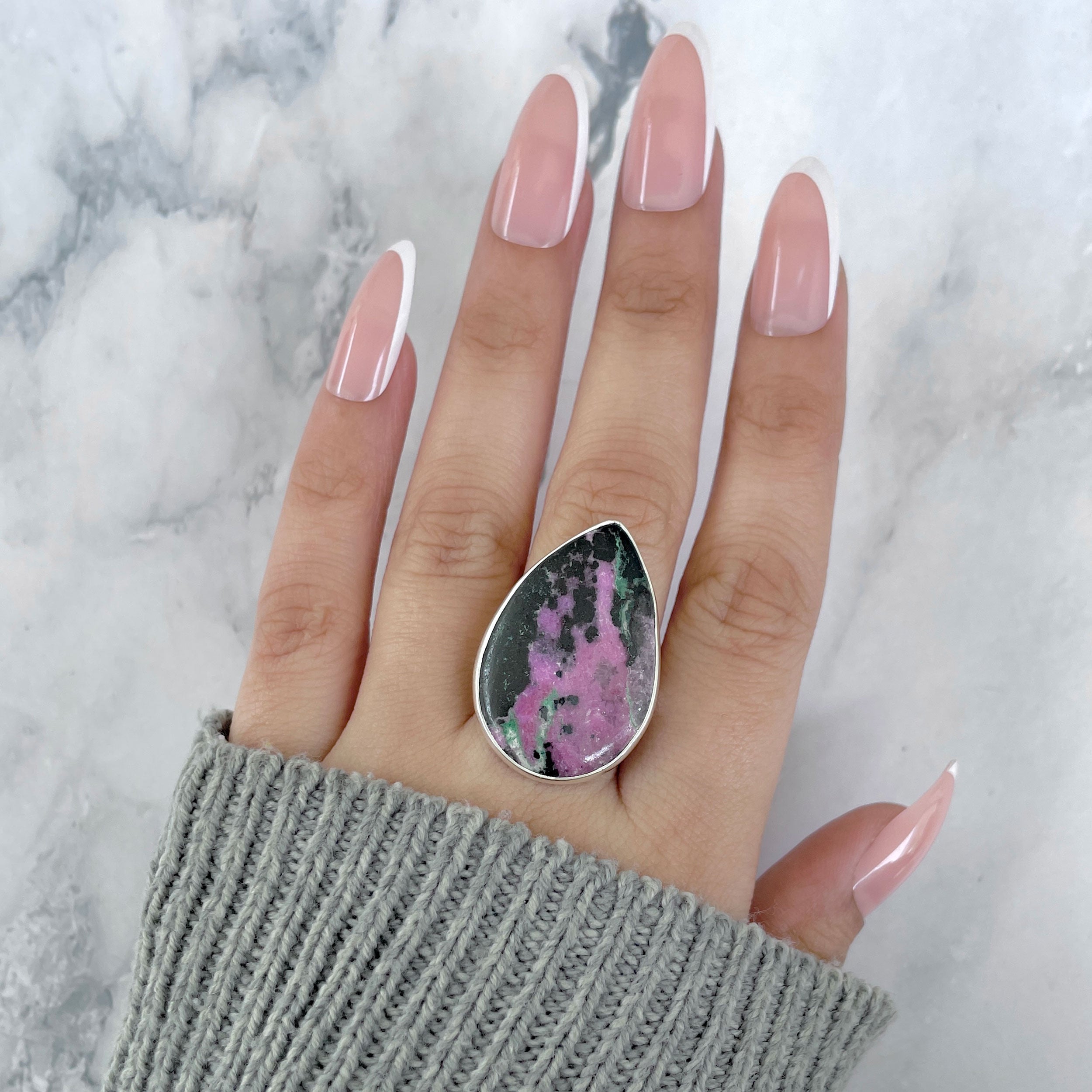 Cobalt Calcite Adjustable Ring-(CBC-R-41.)