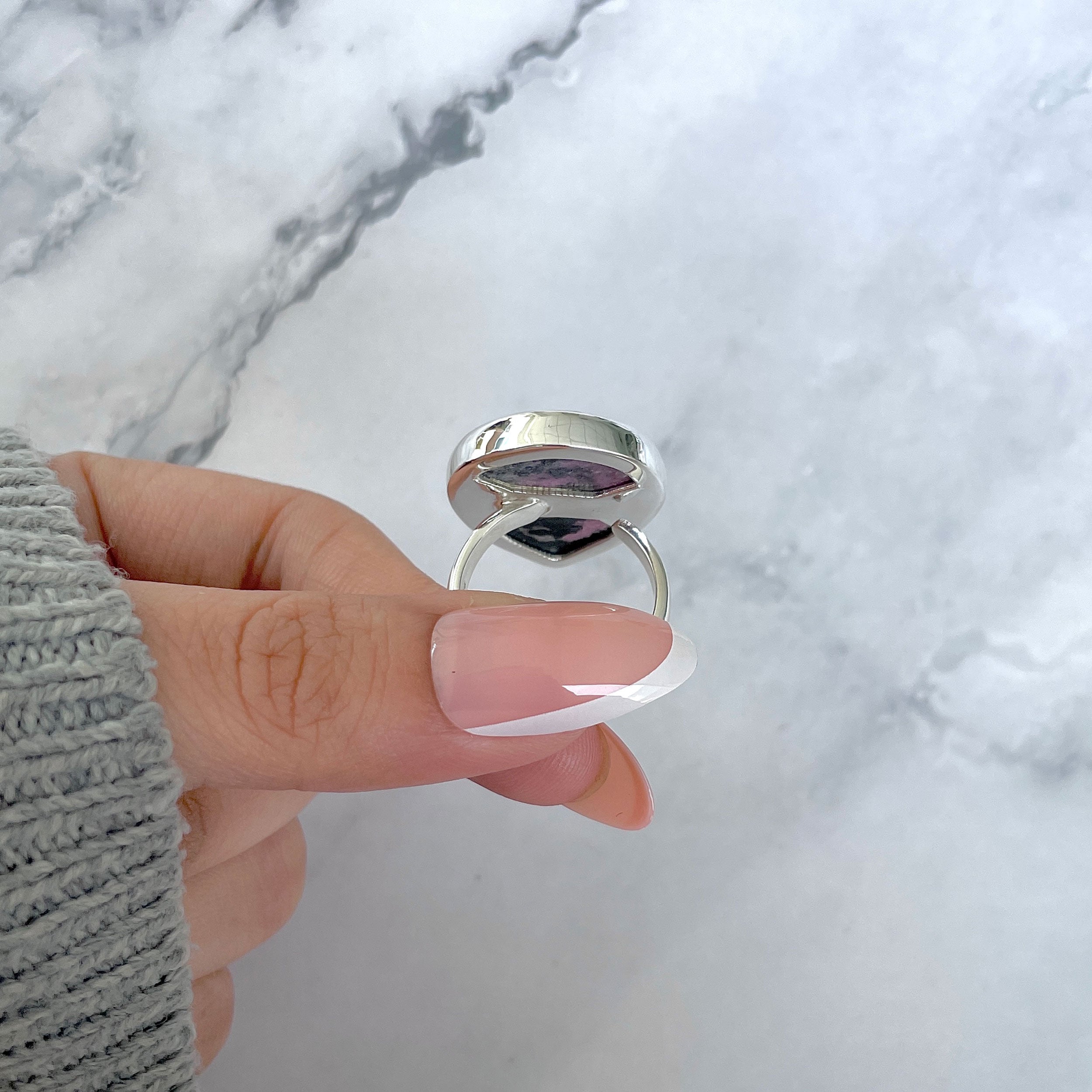 Cobalt Calcite Adjustable Ring-(CBC-R-41.)