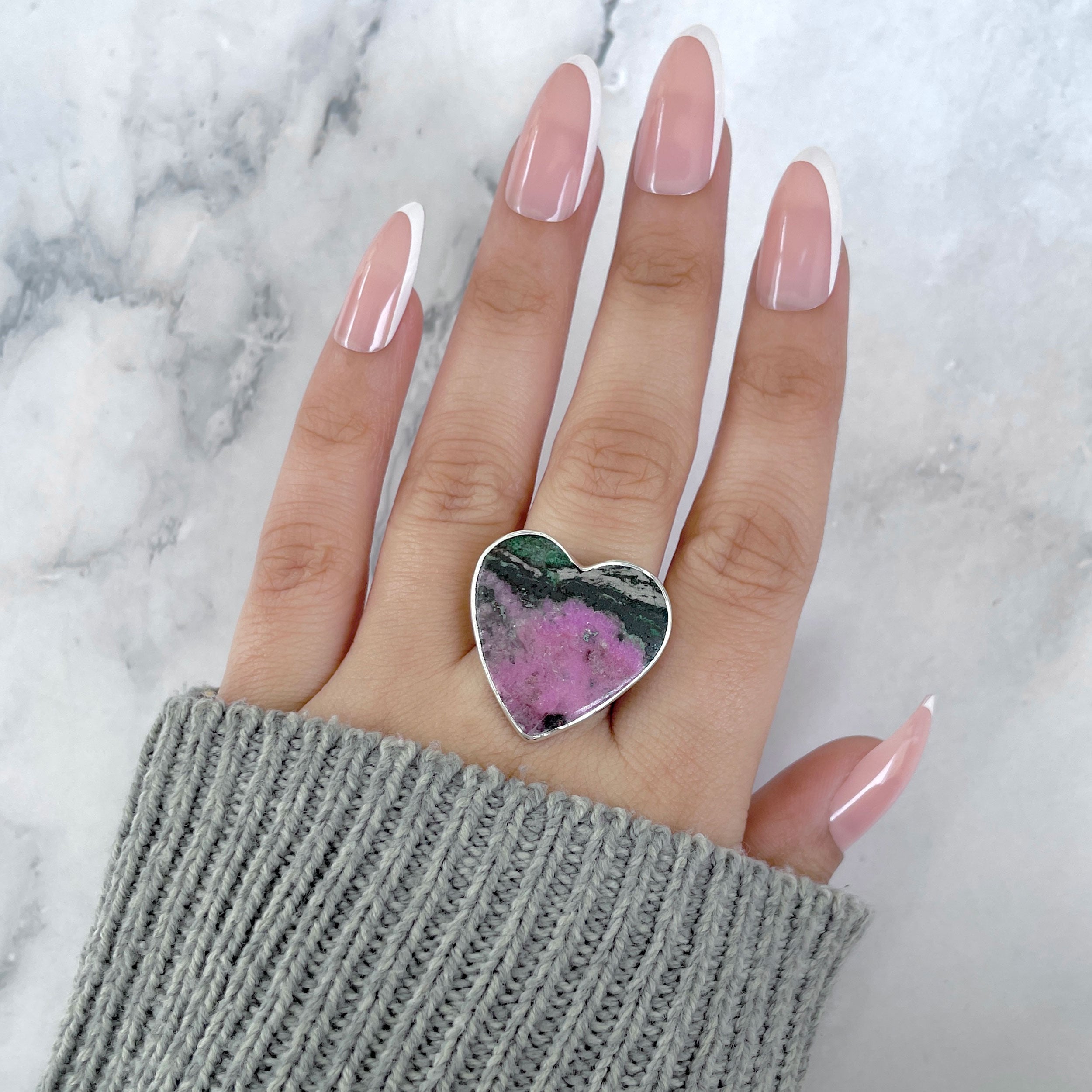 Cobalt Calcite Adjustable Ring-(CBC-R-42.)