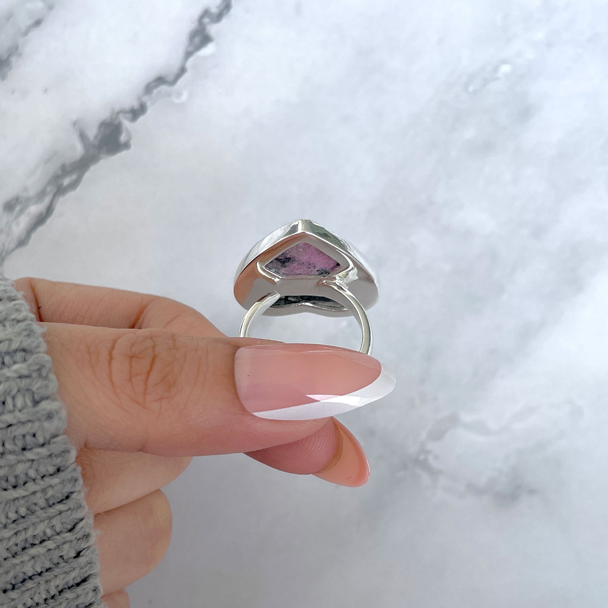 Cobalt Calcite Adjustable Ring-(CBC-R-42.)