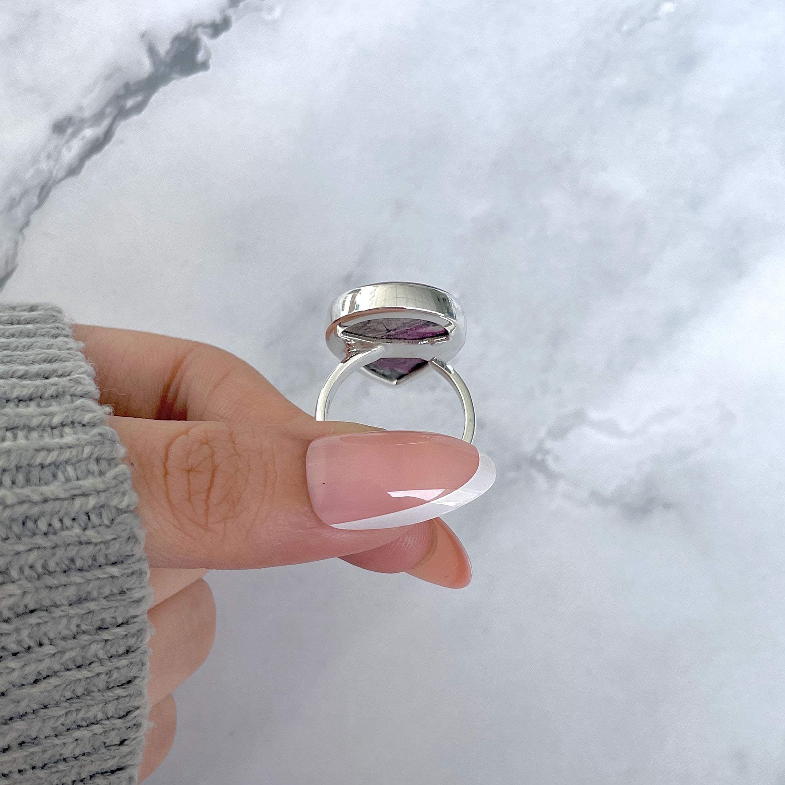 Cobalt Calcite Adjustable Ring-(CBC-R-43.)