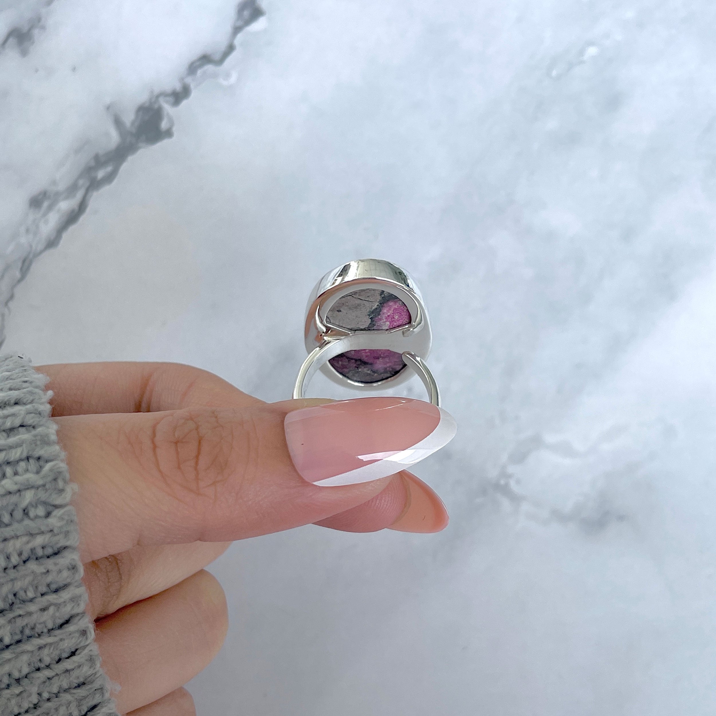 Cobalt Calcite Adjustable Ring-(CBC-R-47.)