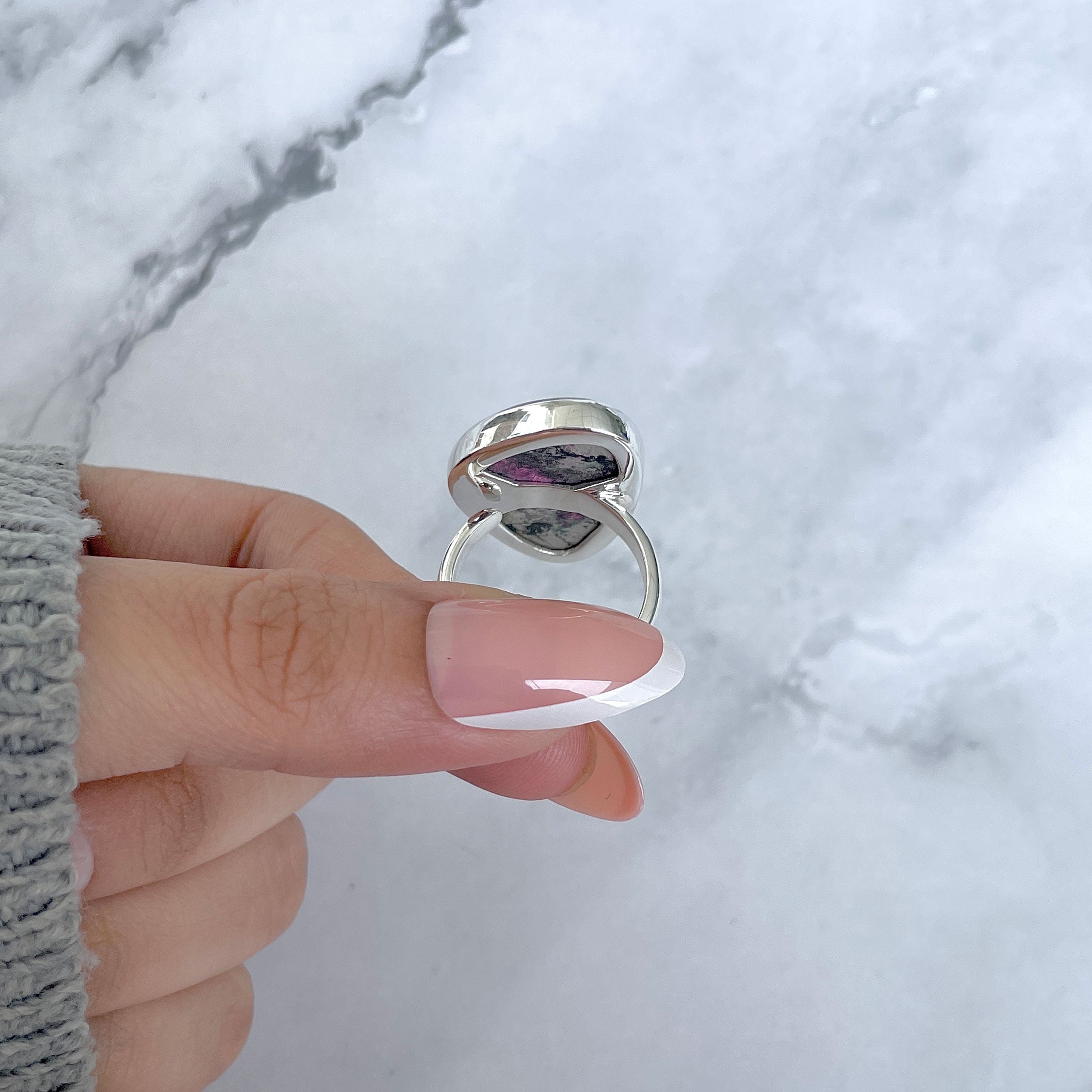 Cobalt Calcite Adjustable Ring-(CBC-R-48.)
