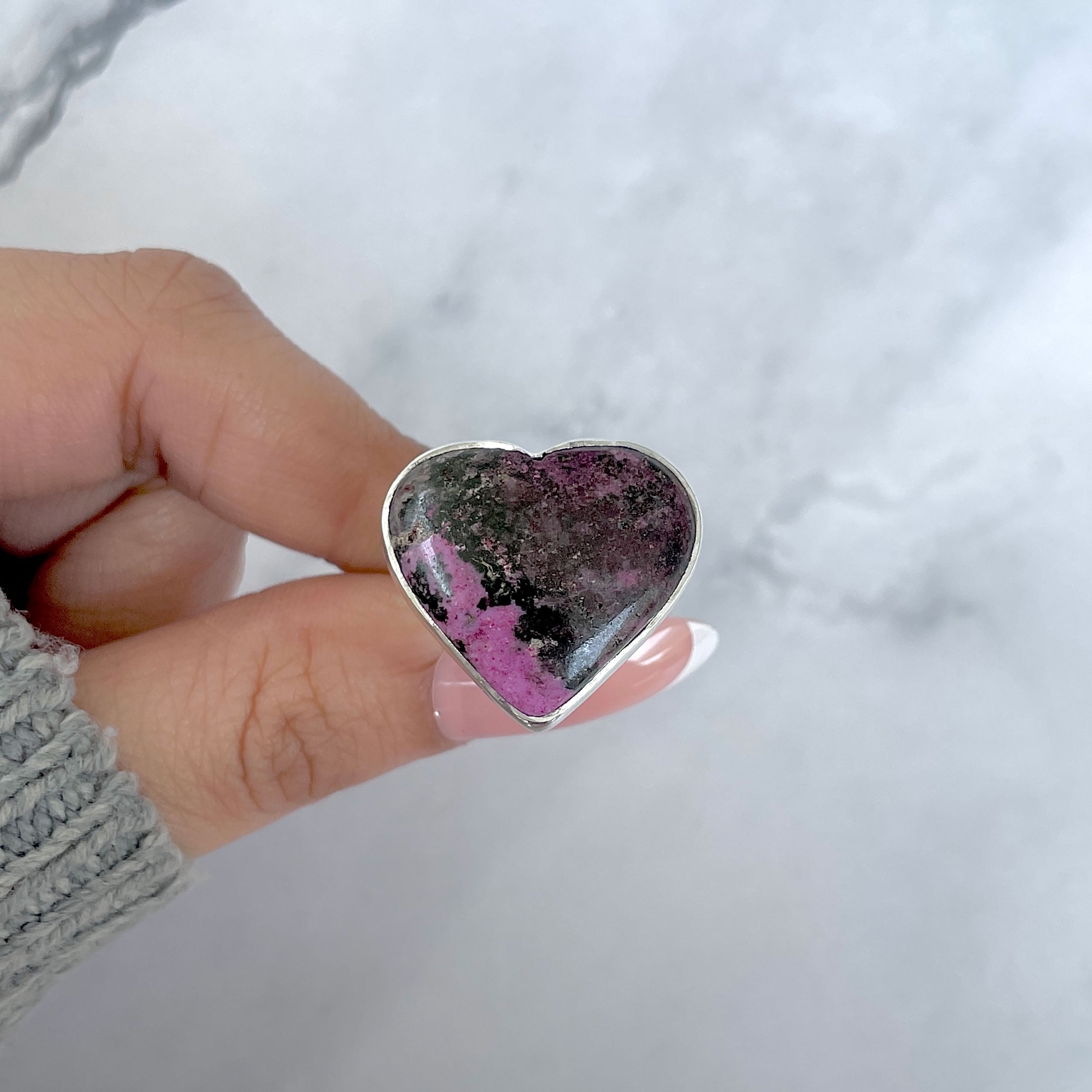 Cobalt Calcite Adjustable Ring-(CBC-R-49.)