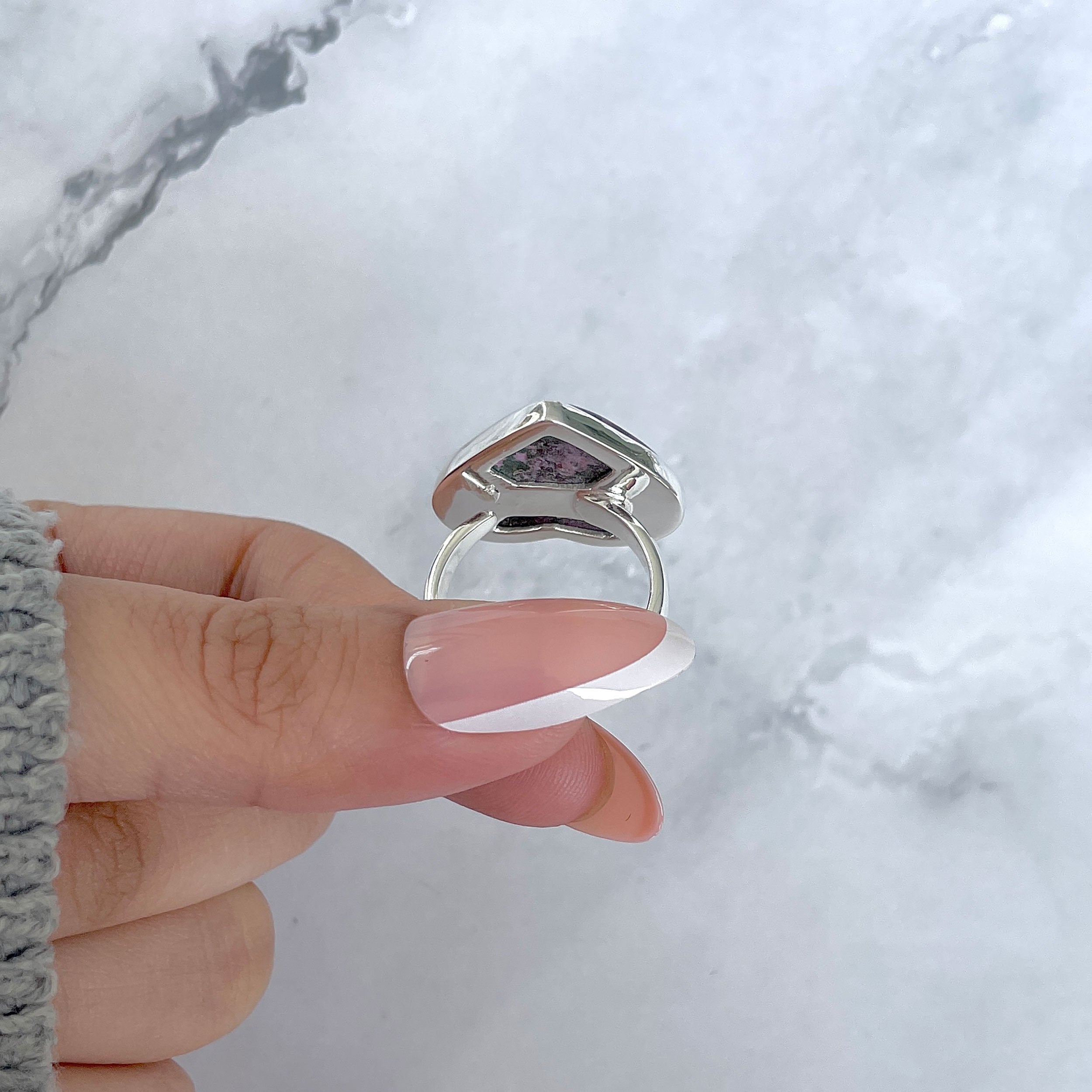 Cobalt Calcite Adjustable Ring-(CBC-R-49.)