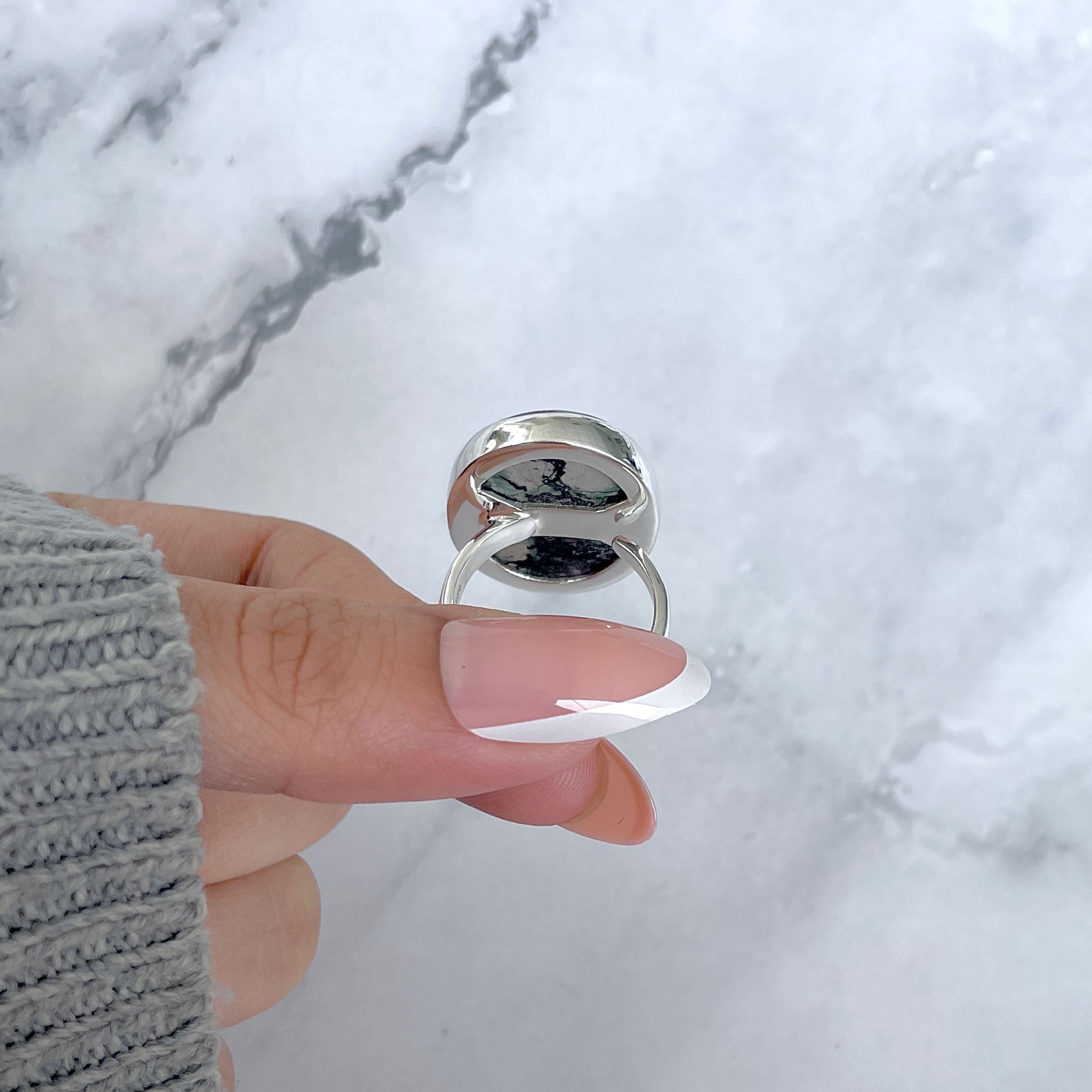 Cobalt Calcite Adjustable Ring-(CBC-R-50.)