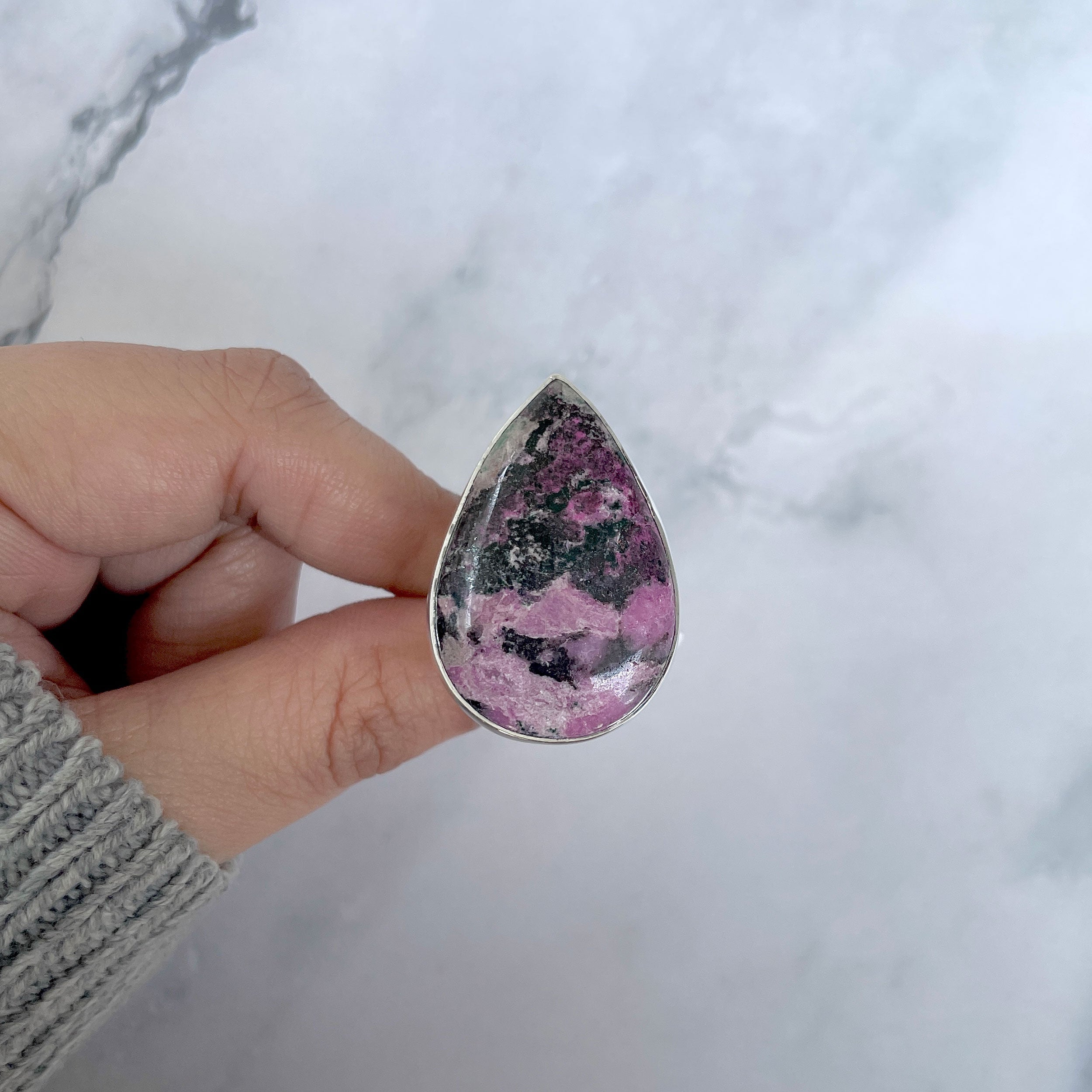 Cobalt Calcite Adjustable Ring-(CBC-R-51.)