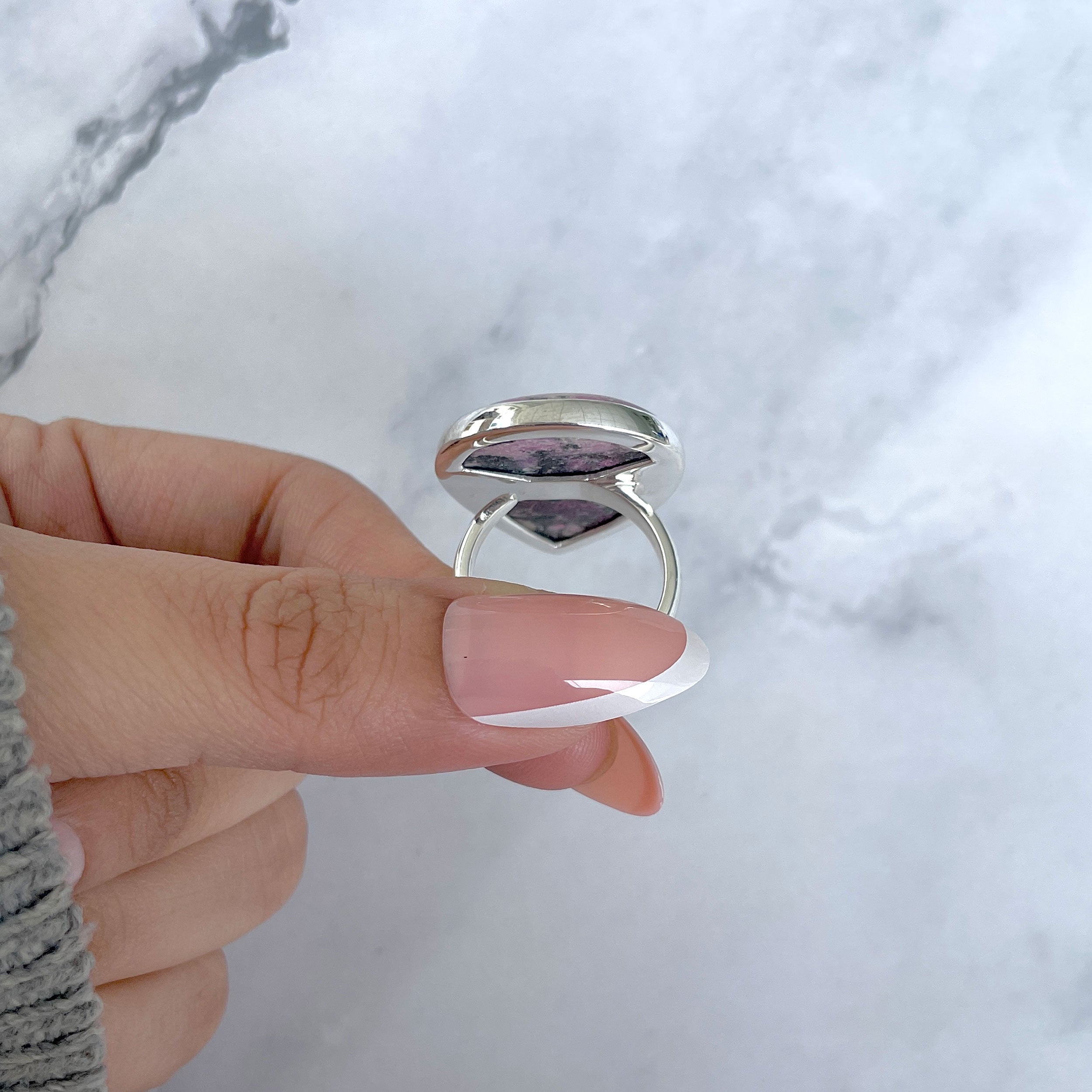 Cobalt Calcite Adjustable Ring-(CBC-R-51.)
