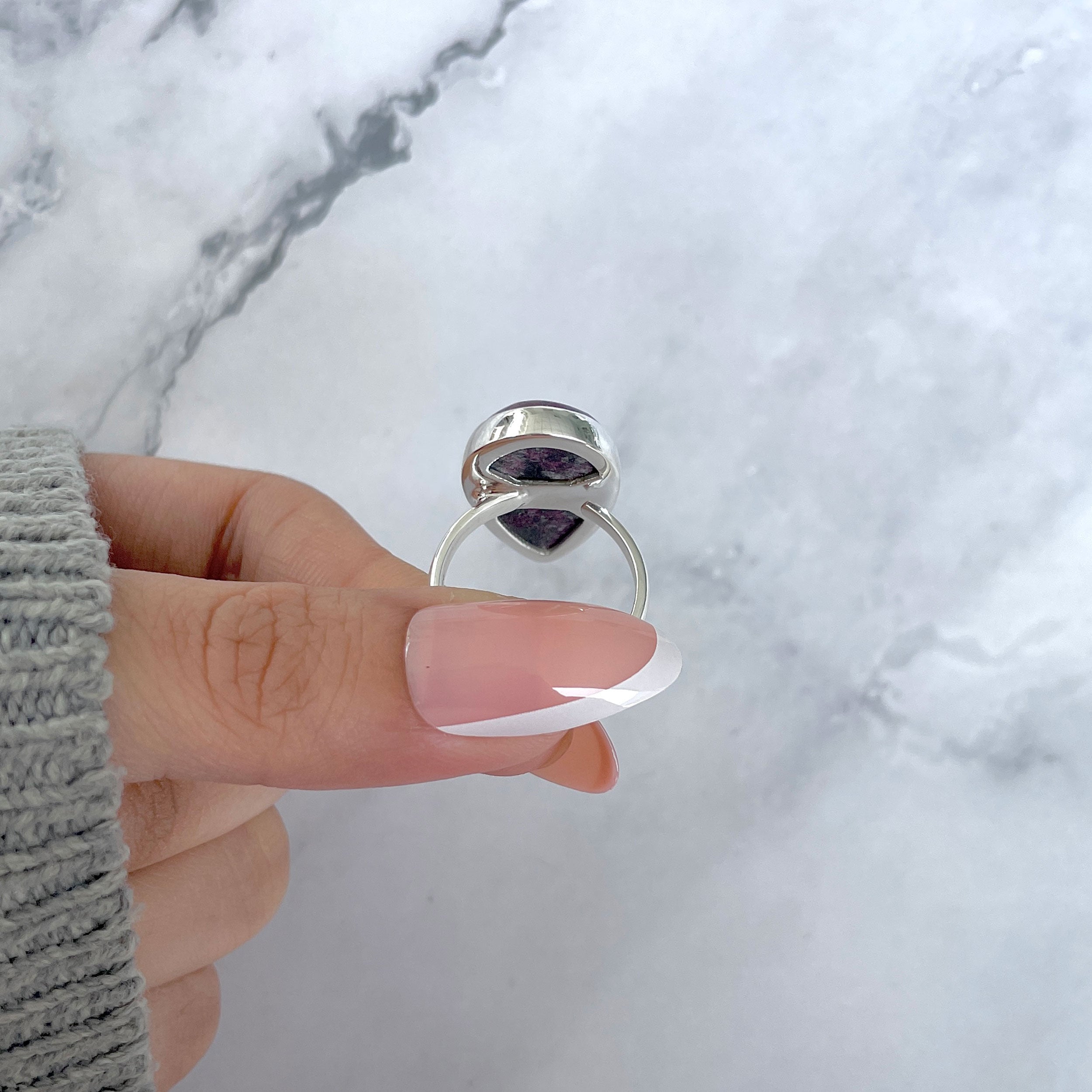 Cobalt Calcite Adjustable Ring-(CBC-R-53.)