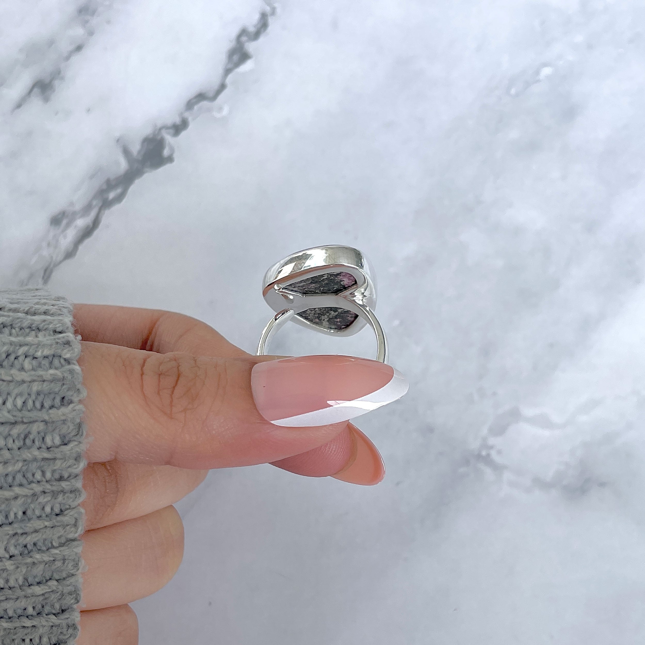 Cobalt Calcite Adjustable Ring-(CBC-R-55.)