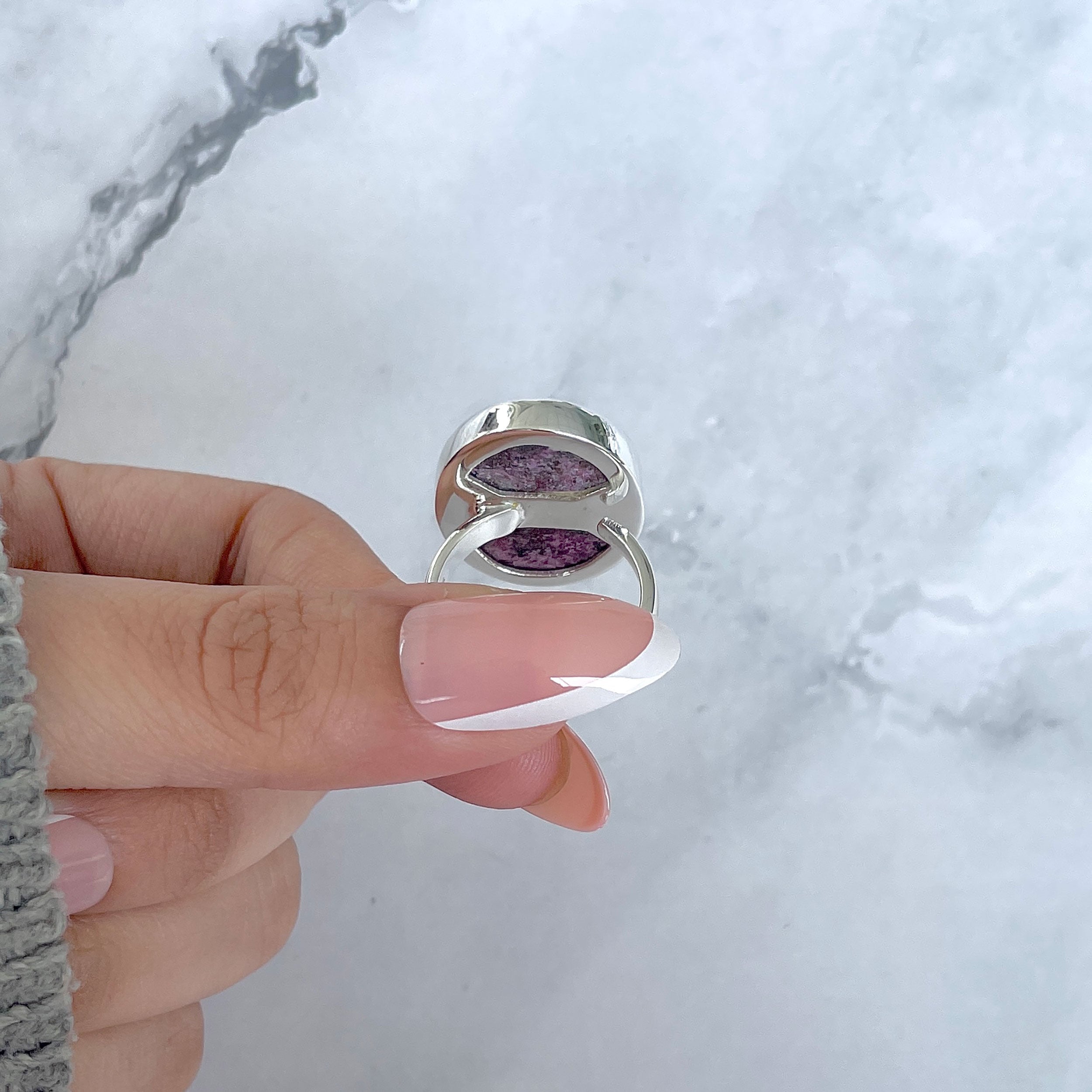 Cobalt Calcite Adjustable Ring-(CBC-R-56.)
